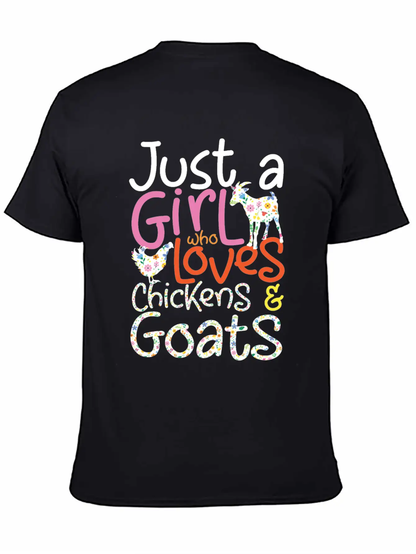 Just A Girl Who Loves Chickens & Goats | Farmlife Timeless Short Sleeve Tee – Comfy And Minimalist Design