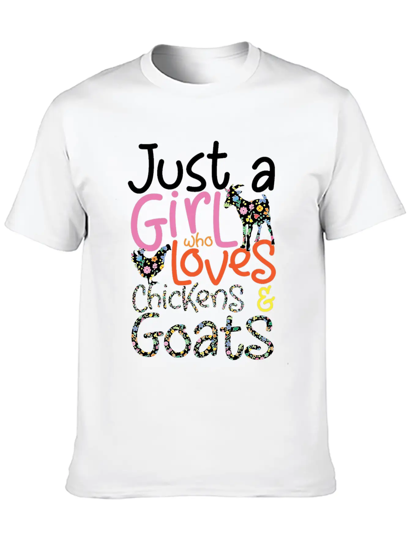 Just A Girl Who Loves Chickens & Goats | Farmlife Timeless Short Sleeve Tee – Comfy And Minimalist Design