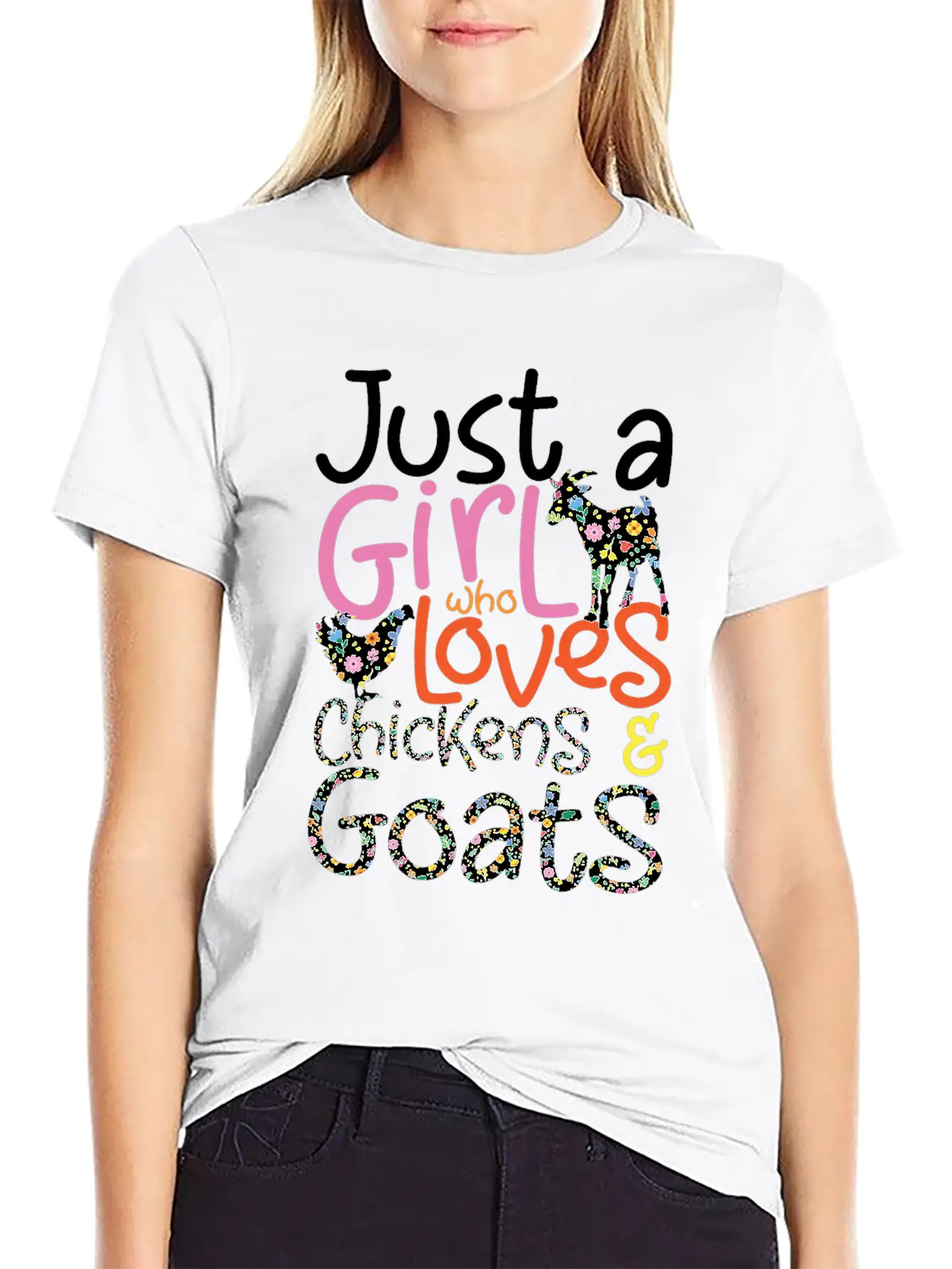 Just A Girl Who Loves Chickens & Goats | Farmlife Timeless Short Sleeve Tee – Comfy And Minimalist Design