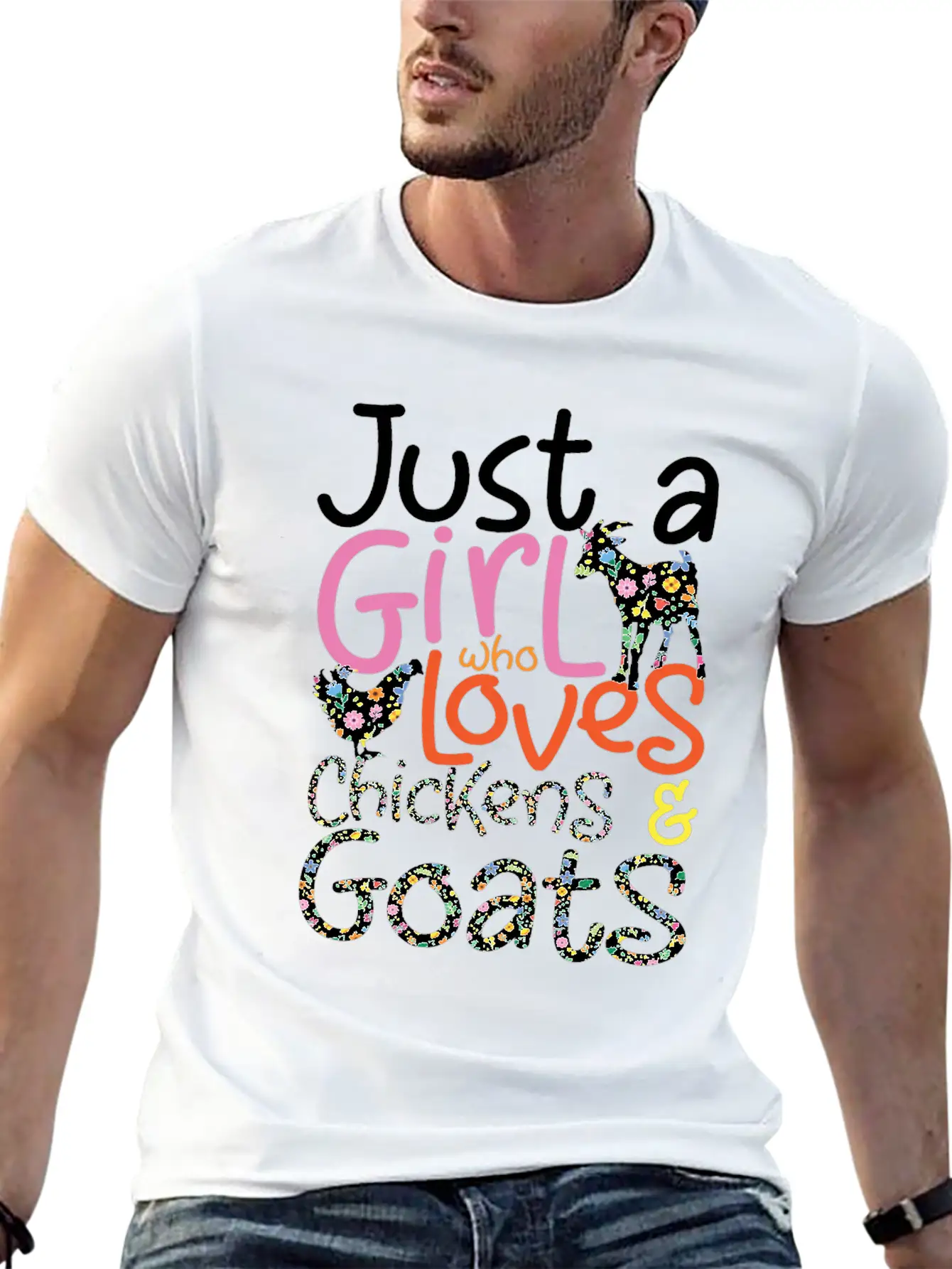 Just A Girl Who Loves Chickens & Goats | Farmlife Timeless Short Sleeve Tee – Comfy And Minimalist Design