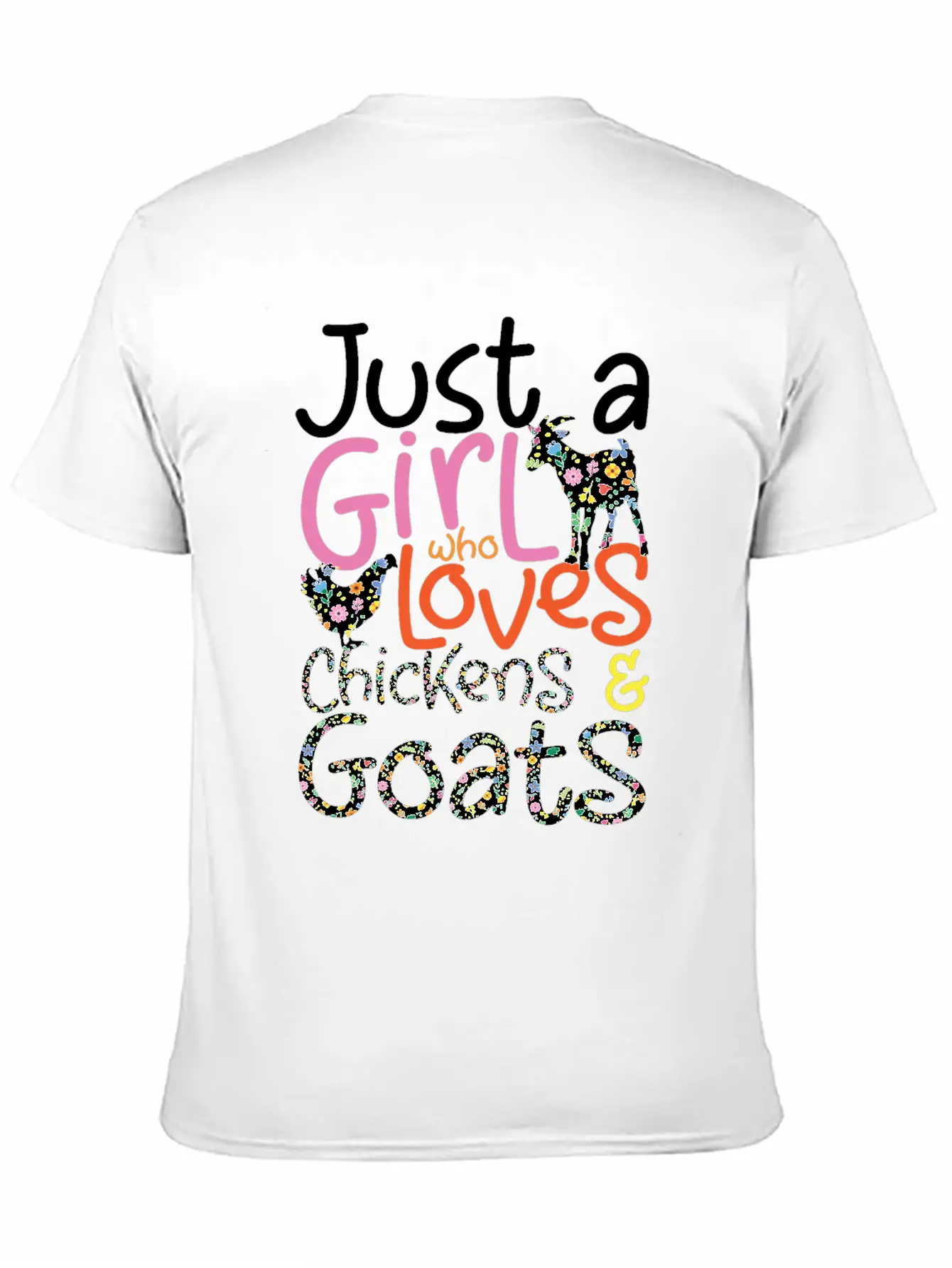 Just A Girl Who Loves Chickens & Goats | Farmlife Timeless Short Sleeve Tee – Comfy And Minimalist Design