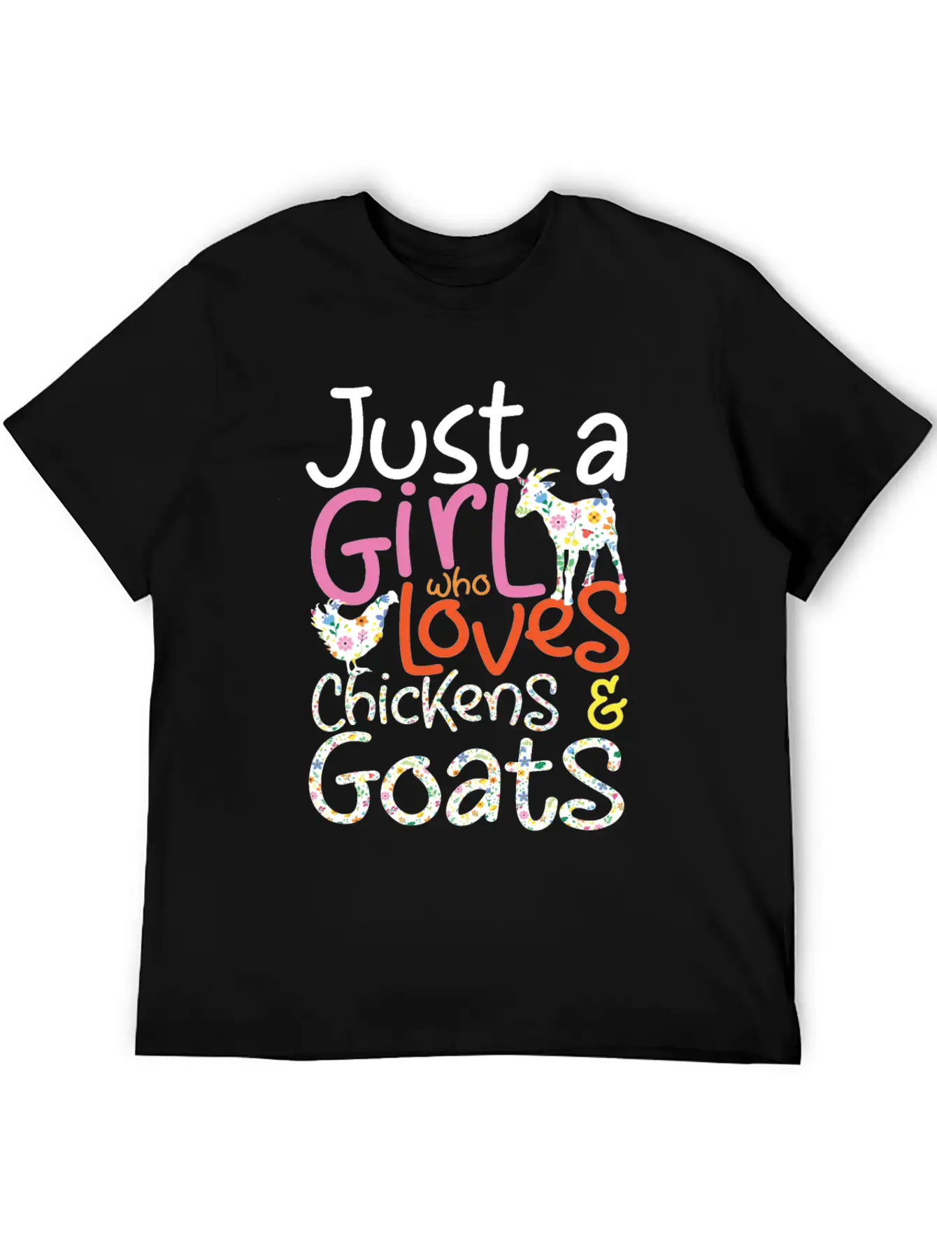 Just A Girl Who Loves Chickens & Goats | Farmlife Timeless Short Sleeve Tee – Comfy And Minimalist Design