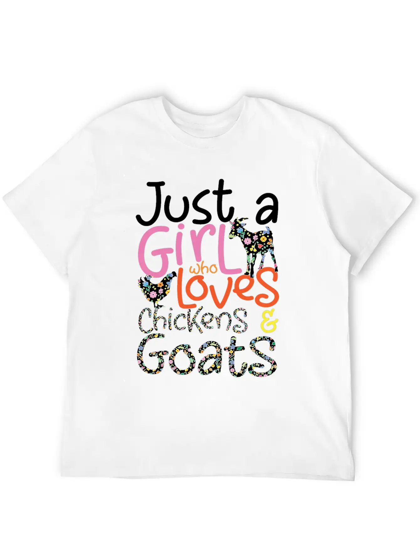 Just A Girl Who Loves Chickens & Goats | Farmlife Timeless Short Sleeve Tee – Comfy And Minimalist Design