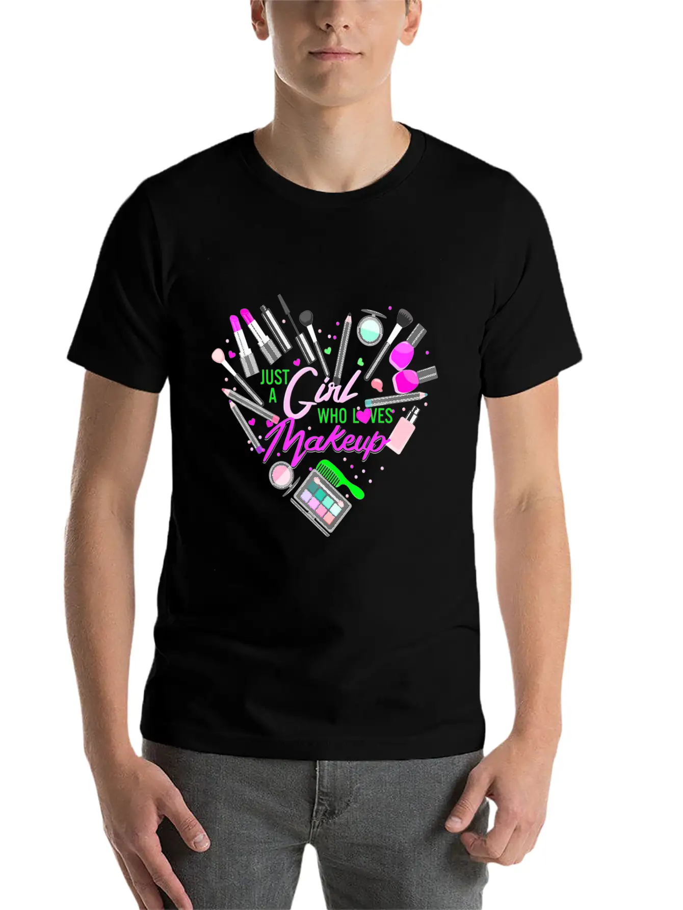 Just A Girl Who Loves Makeup Make Up Lovers For Wo Comfortable Minimalist Graphic Tee – Summer Style Essential