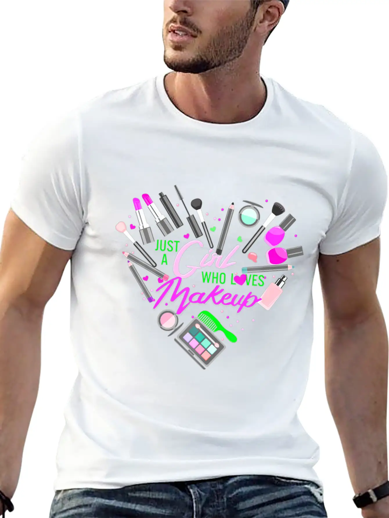 Just A Girl Who Loves Makeup Make Up Lovers For Wo Comfortable Minimalist Graphic Tee – Summer Style Essential