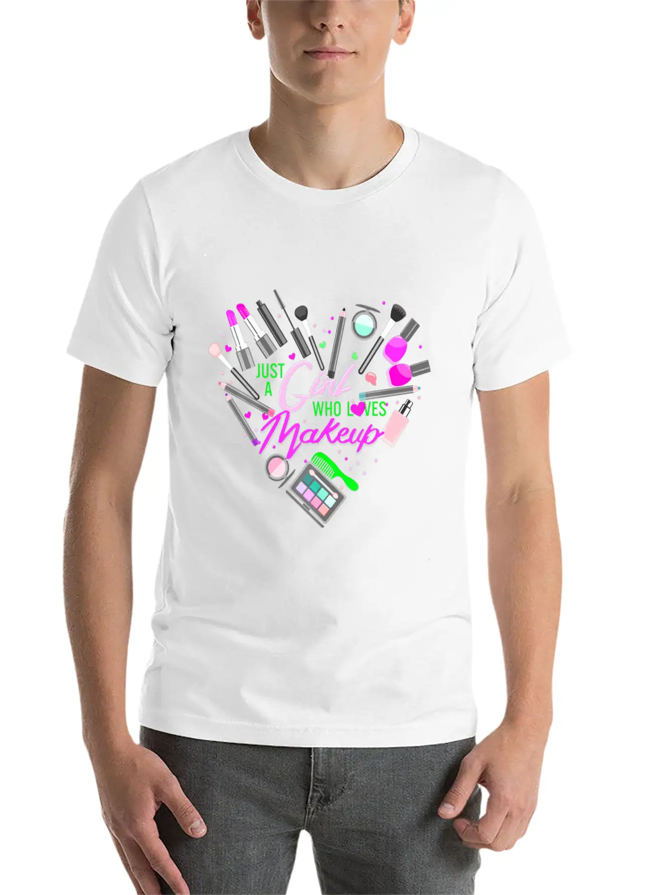 Just A Girl Who Loves Makeup Make Up Lovers For Wo Comfortable Minimalist Graphic Tee – Summer Style Essential
