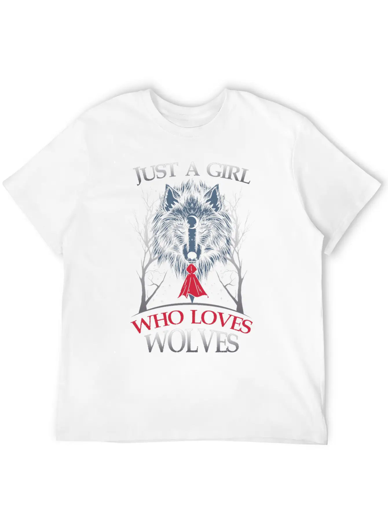 Just A Girl Who Loves Wolves Funny Wolf Gift Unisex Casual T-Shirt – Clean Design For Daily Comfort