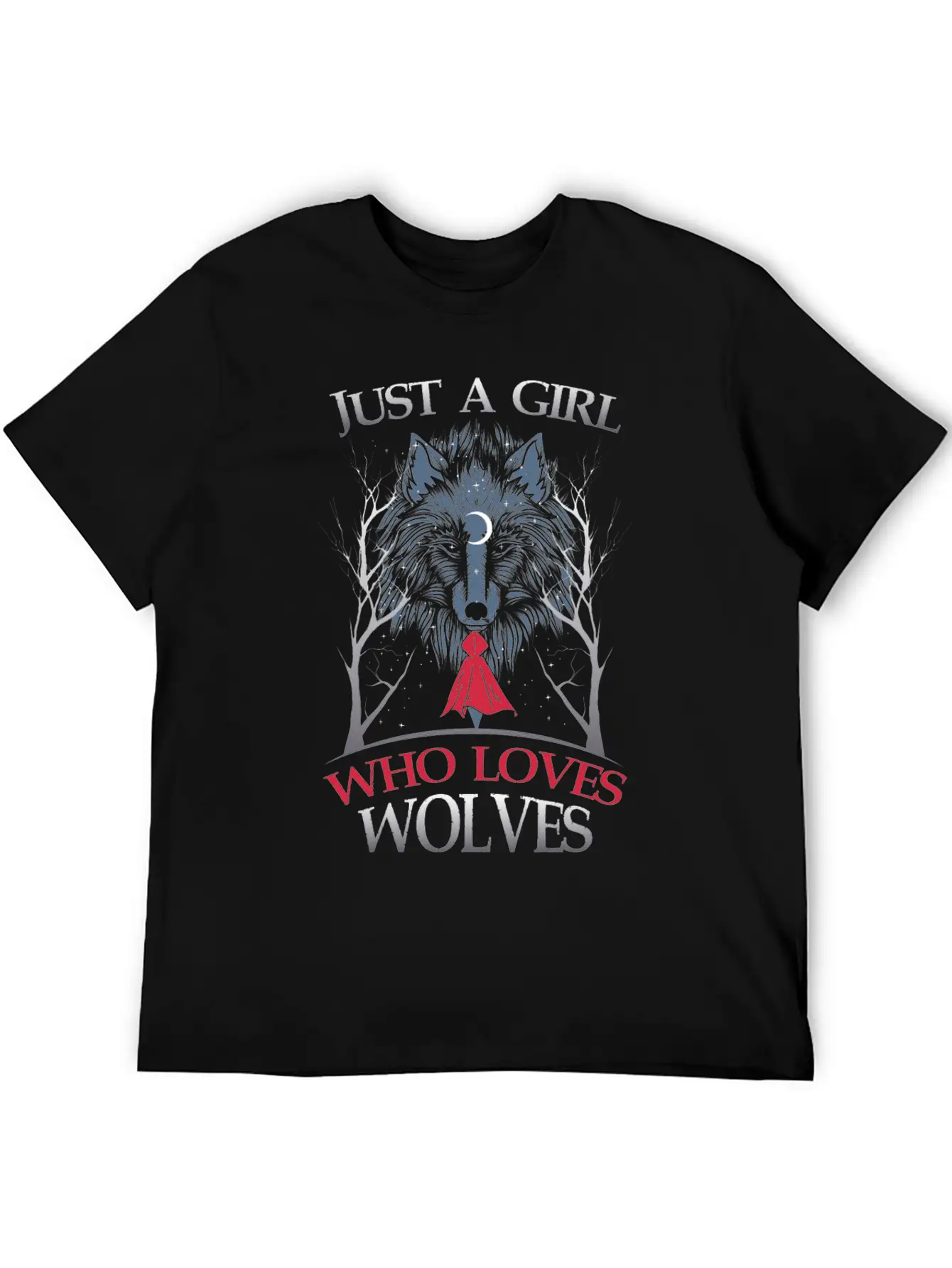 Just A Girl Who Loves Wolves Funny Wolf Gift Unisex Casual T-Shirt – Clean Design For Daily Comfort