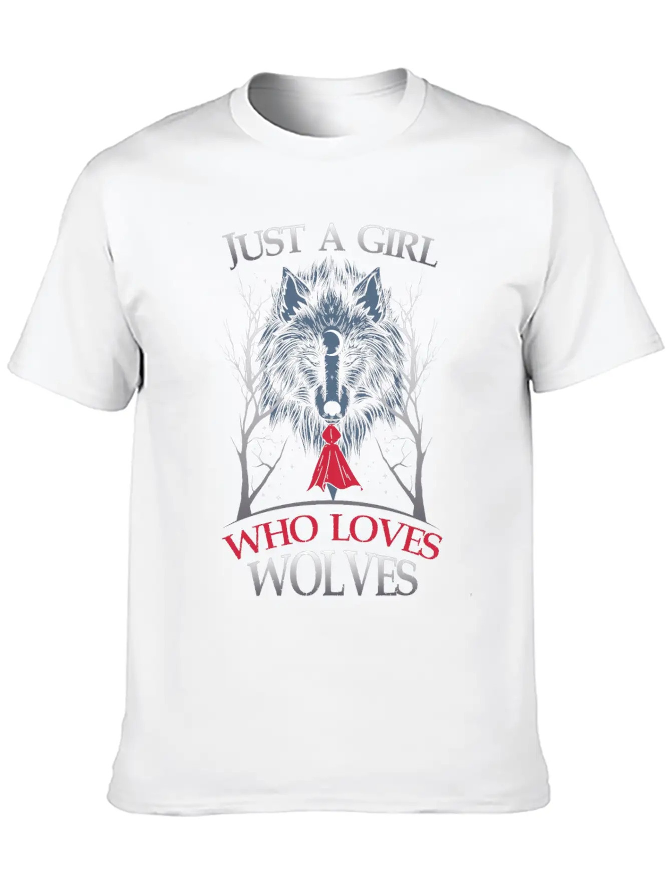 Just A Girl Who Loves Wolves Funny Wolf Gift Unisex Casual T-Shirt – Clean Design For Daily Comfort