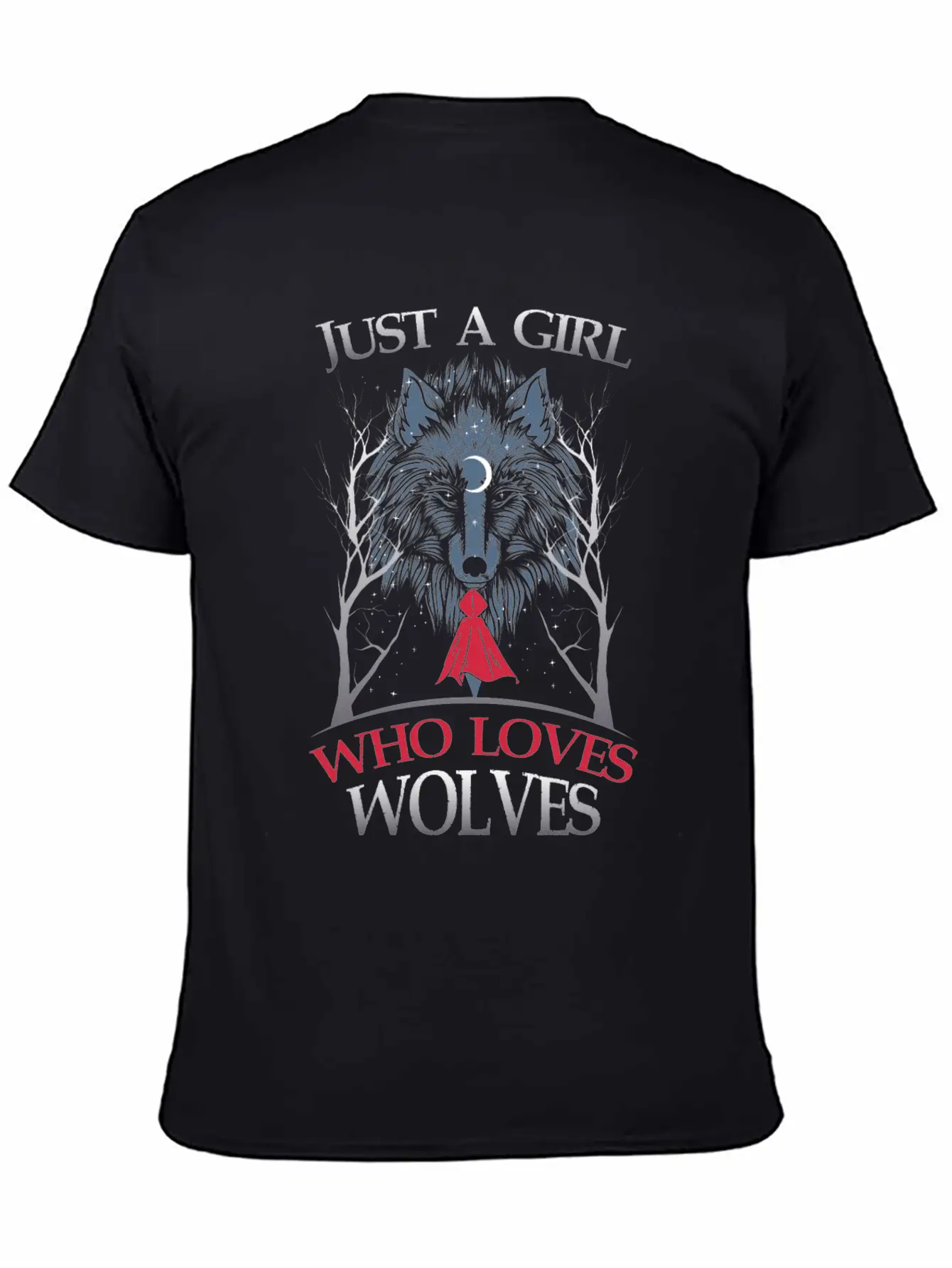 Just A Girl Who Loves Wolves Funny Wolf Gift Unisex Casual T-Shirt – Clean Design For Daily Comfort