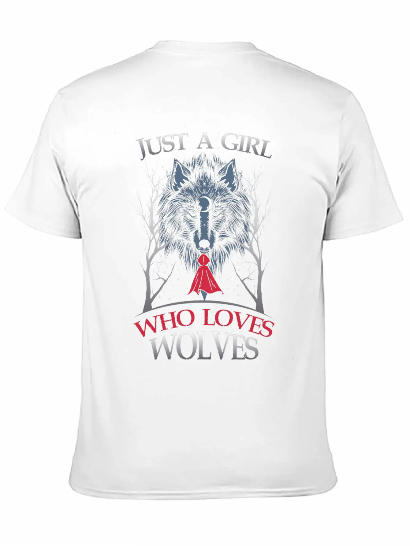 Just A Girl Who Loves Wolves Funny Wolf Gift Unisex Casual T-Shirt – Clean Design For Daily Comfort