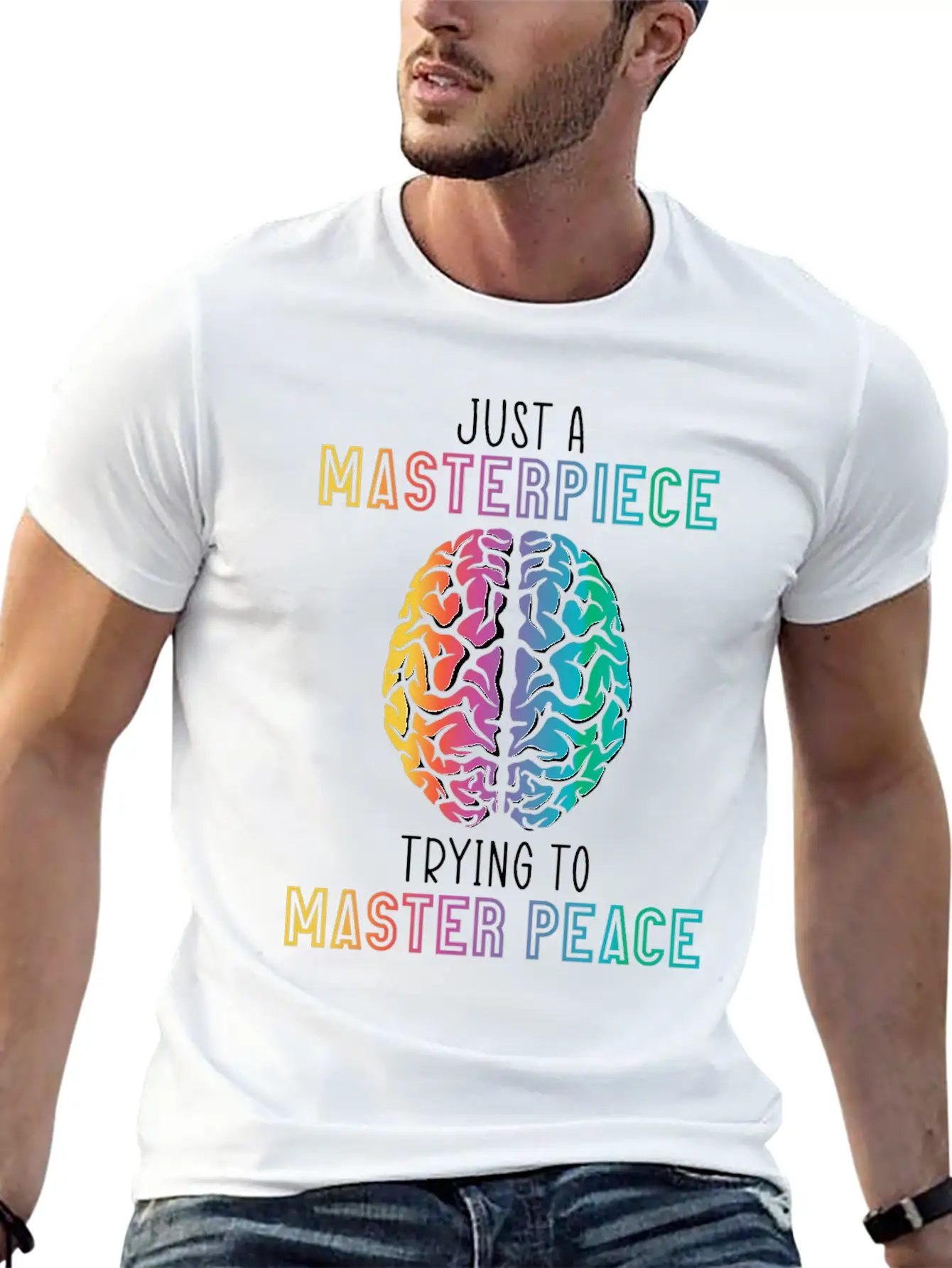 Just A Masterpiece Trying To Master Piece Brain Timeless Short Sleeve Tee – Comfy And Minimalist Design