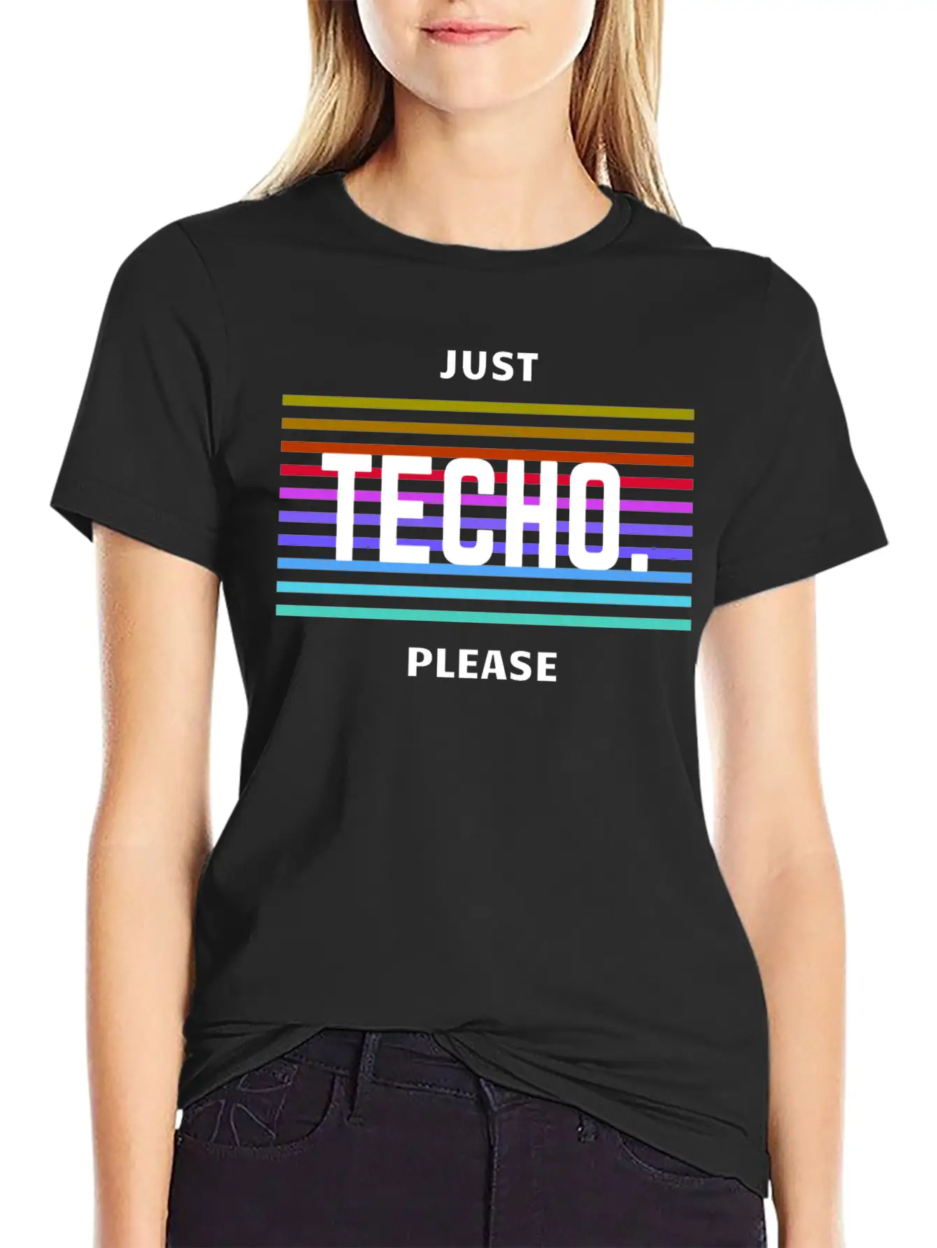 Just Techno Please Basic Graphic T-Shirt – Daily Comfort In Soft Cotton