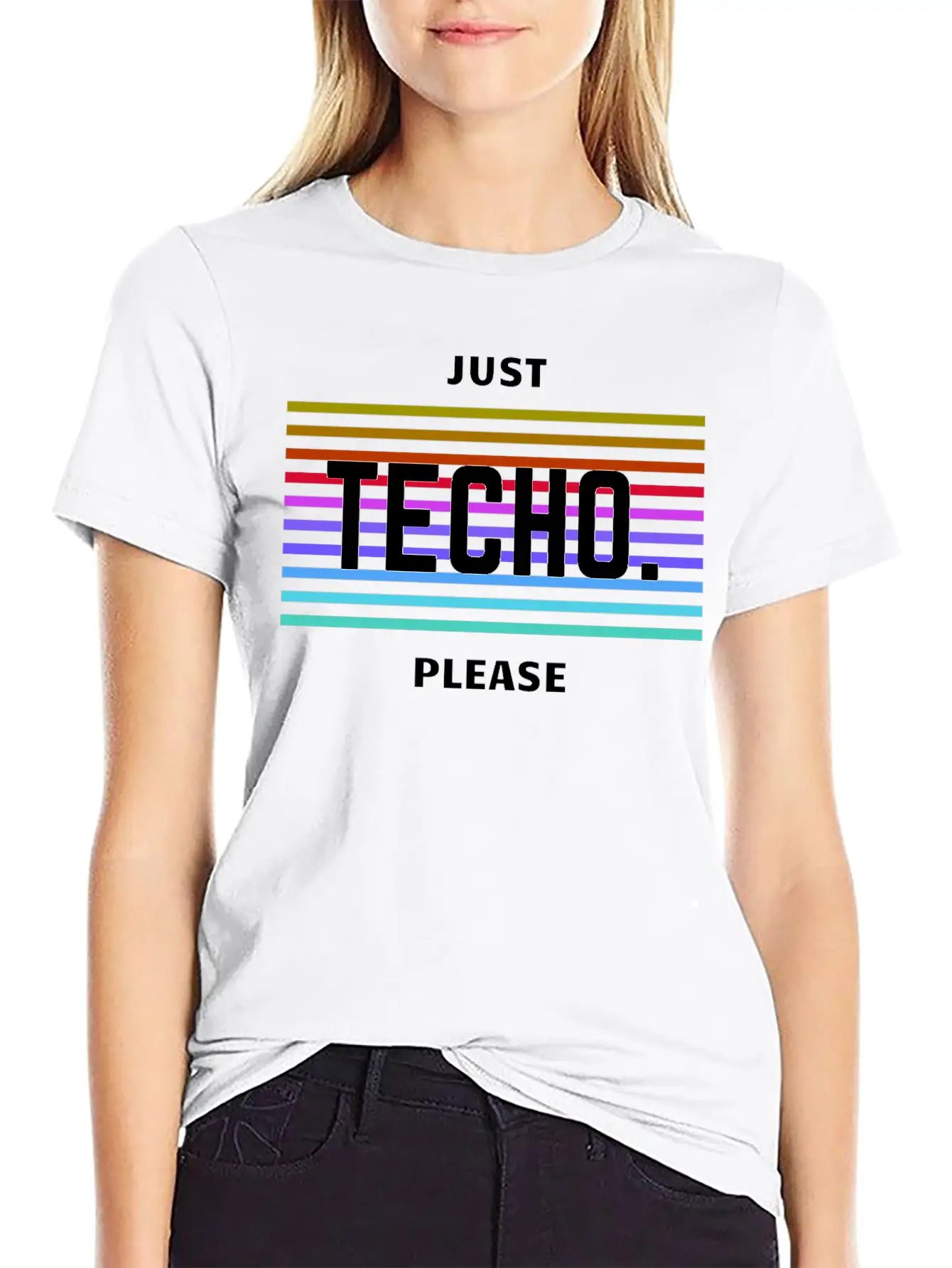 Just Techno Please Basic Graphic T-Shirt – Daily Comfort In Soft Cotton