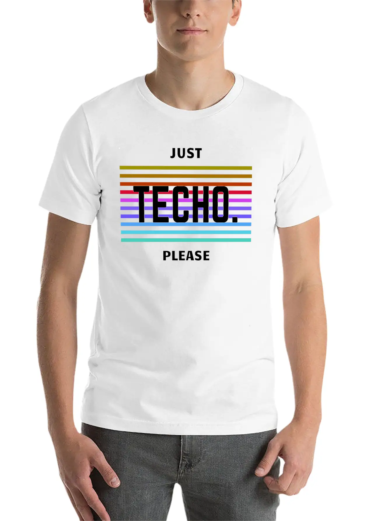 Just Techno Please Basic Graphic T-Shirt – Daily Comfort In Soft Cotton