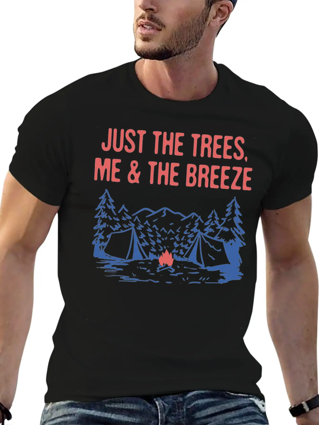 Just The Trees Me & The Breeze Camping Introvert Timeless Short Sleeve Tee – Comfy And Minimalist Design