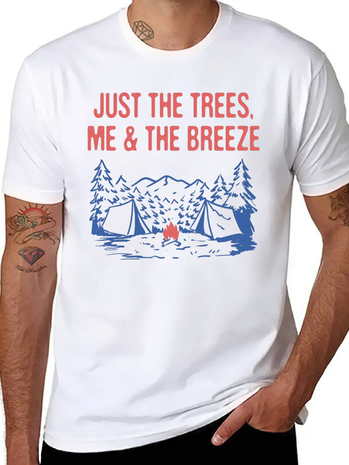 Just The Trees Me & The Breeze Camping Introvert Timeless Short Sleeve Tee – Comfy And Minimalist Design