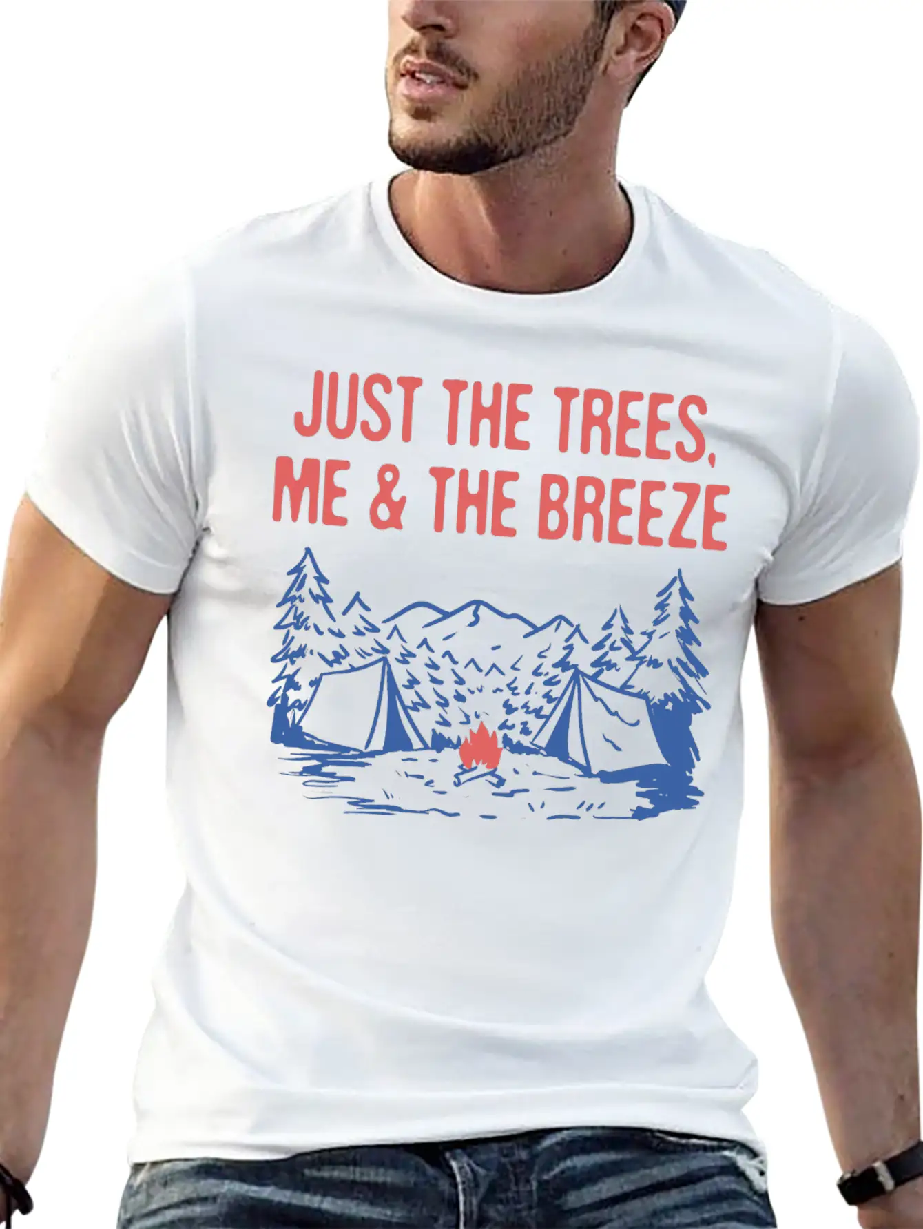 Just The Trees Me & The Breeze Camping Introvert Timeless Short Sleeve Tee – Comfy And Minimalist Design