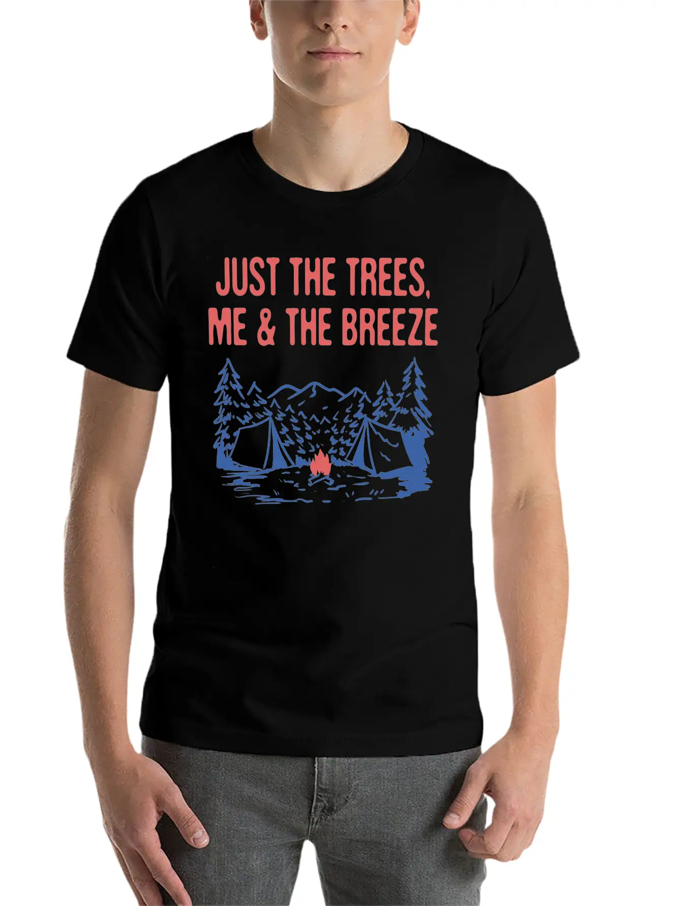 Just The Trees Me & The Breeze Camping Introvert Timeless Short Sleeve Tee – Comfy And Minimalist Design