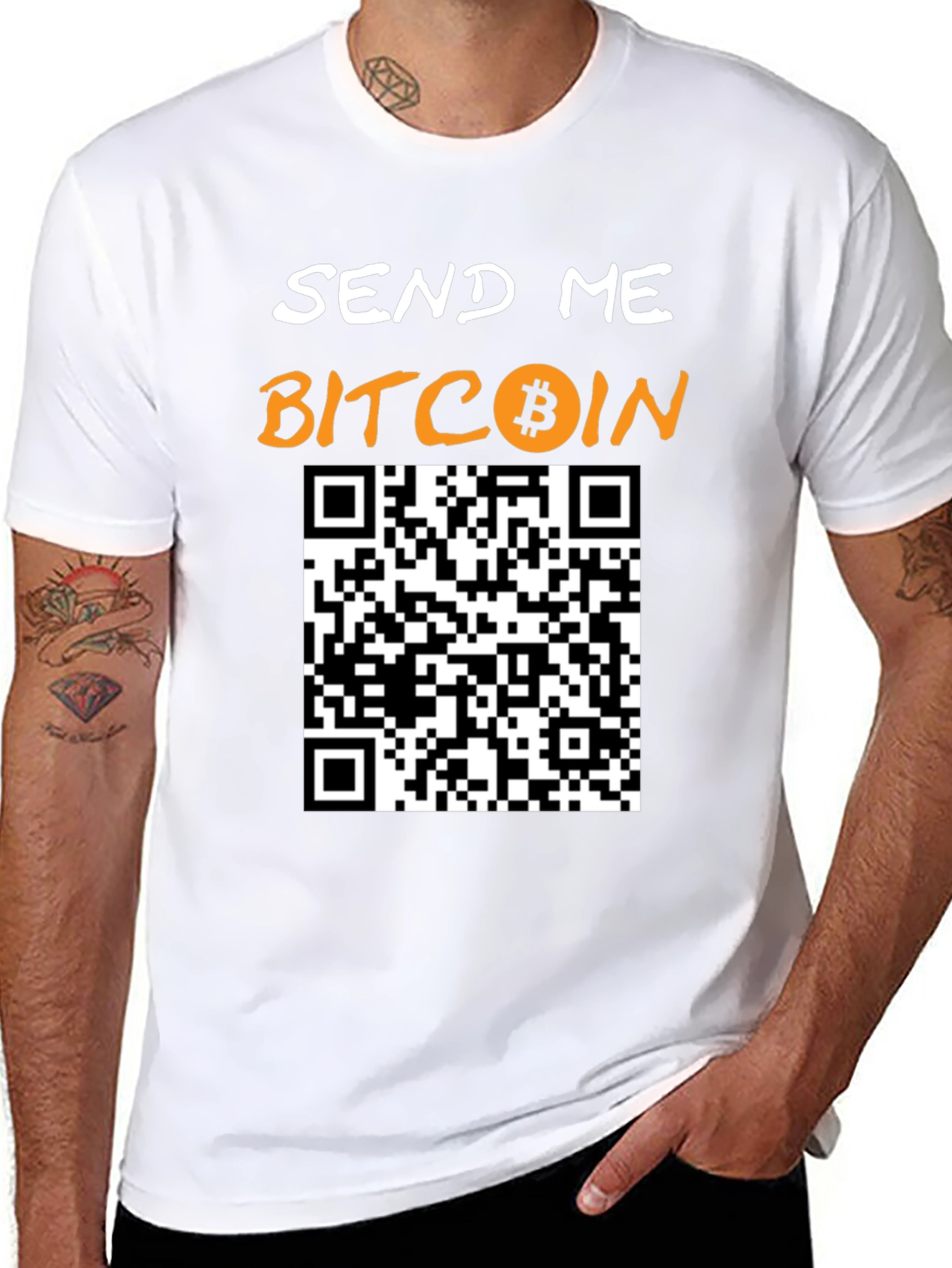 Send Me Bitcoin T-Shirt with QR Code