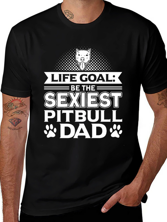 Sexiest Pitbull Dad Graphic Tee - Black