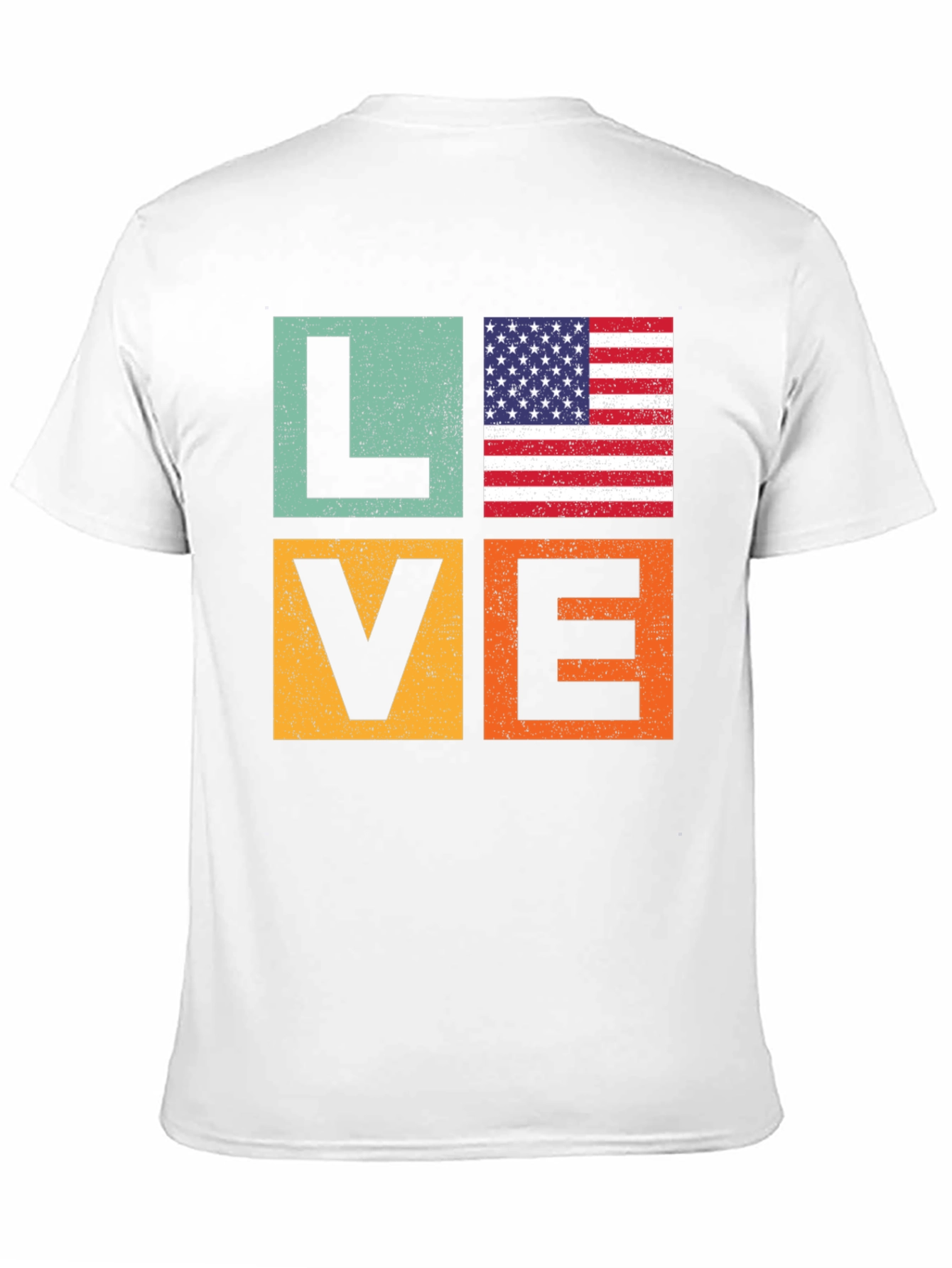 Patriotic LOVE T-Shirt - USA Flag Graphic Tee
