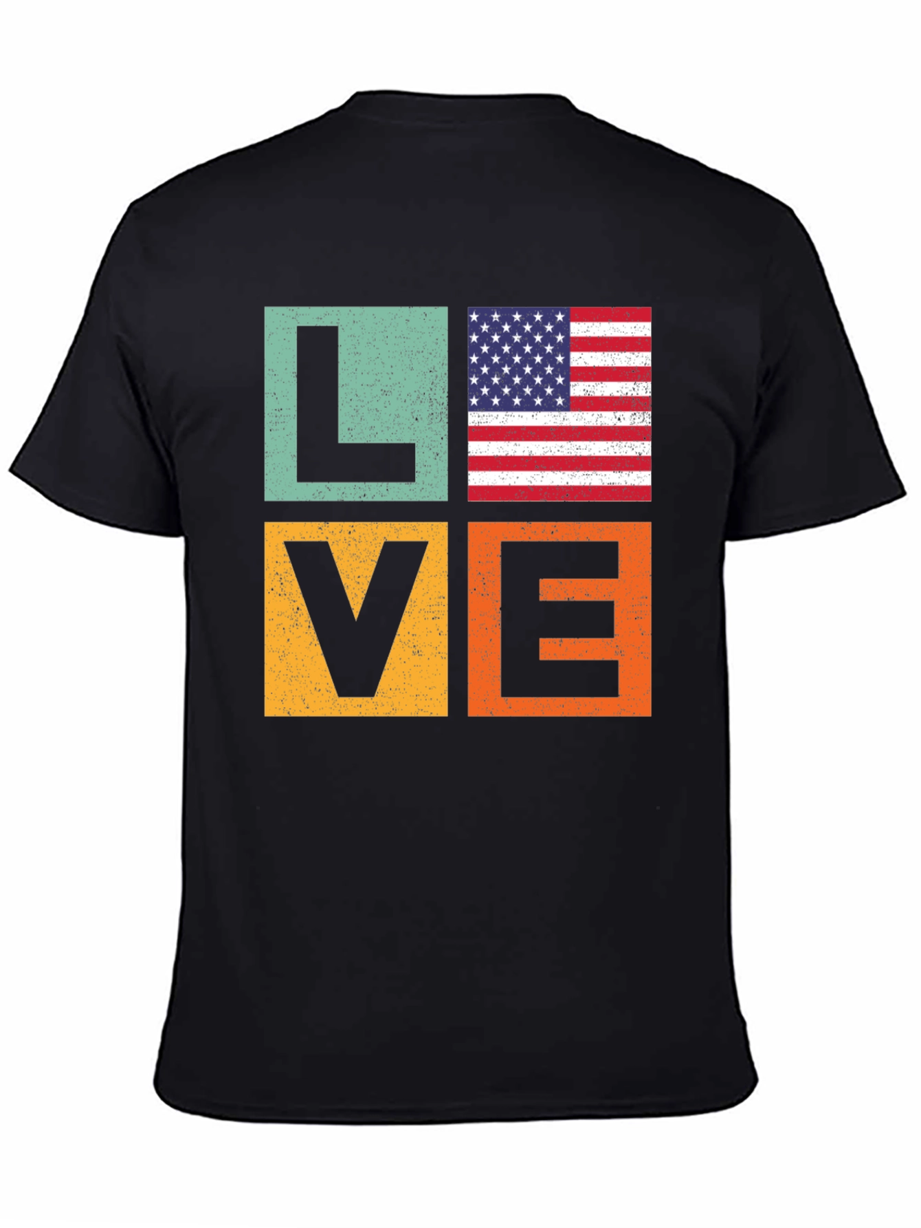 Patriotic LOVE T-Shirt - USA Flag Graphic Tee