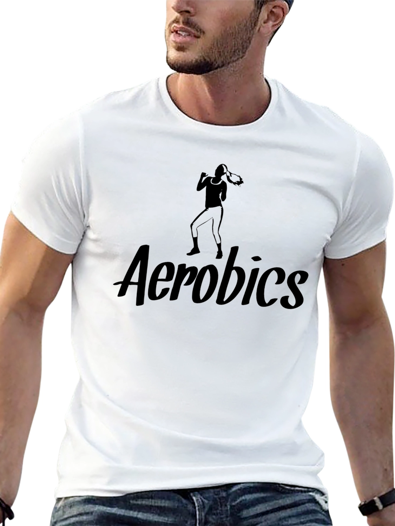 Aerobics Graphic Black T-Shirt