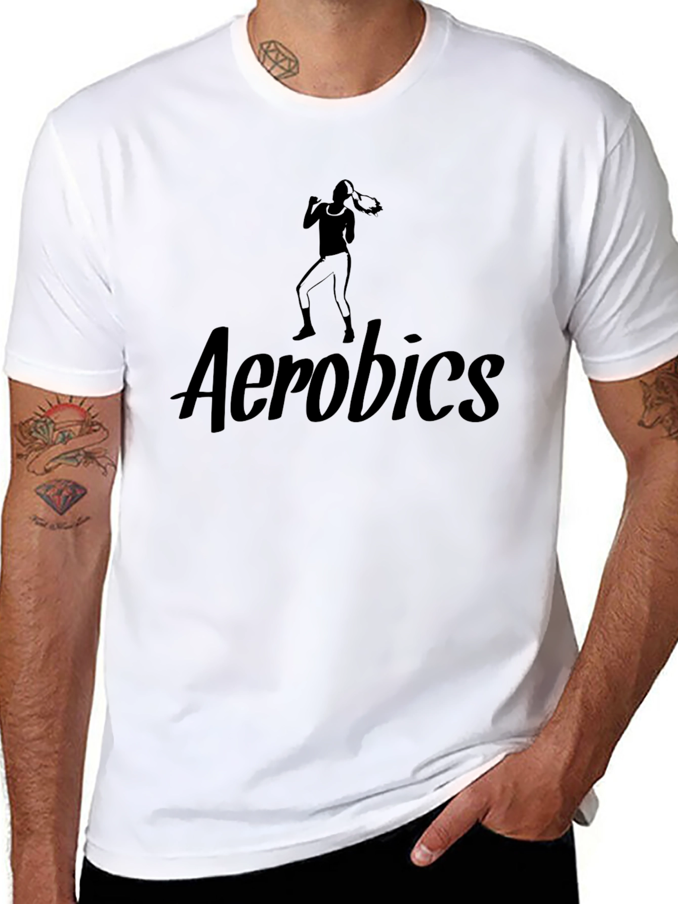 Aerobics Graphic Black T-Shirt