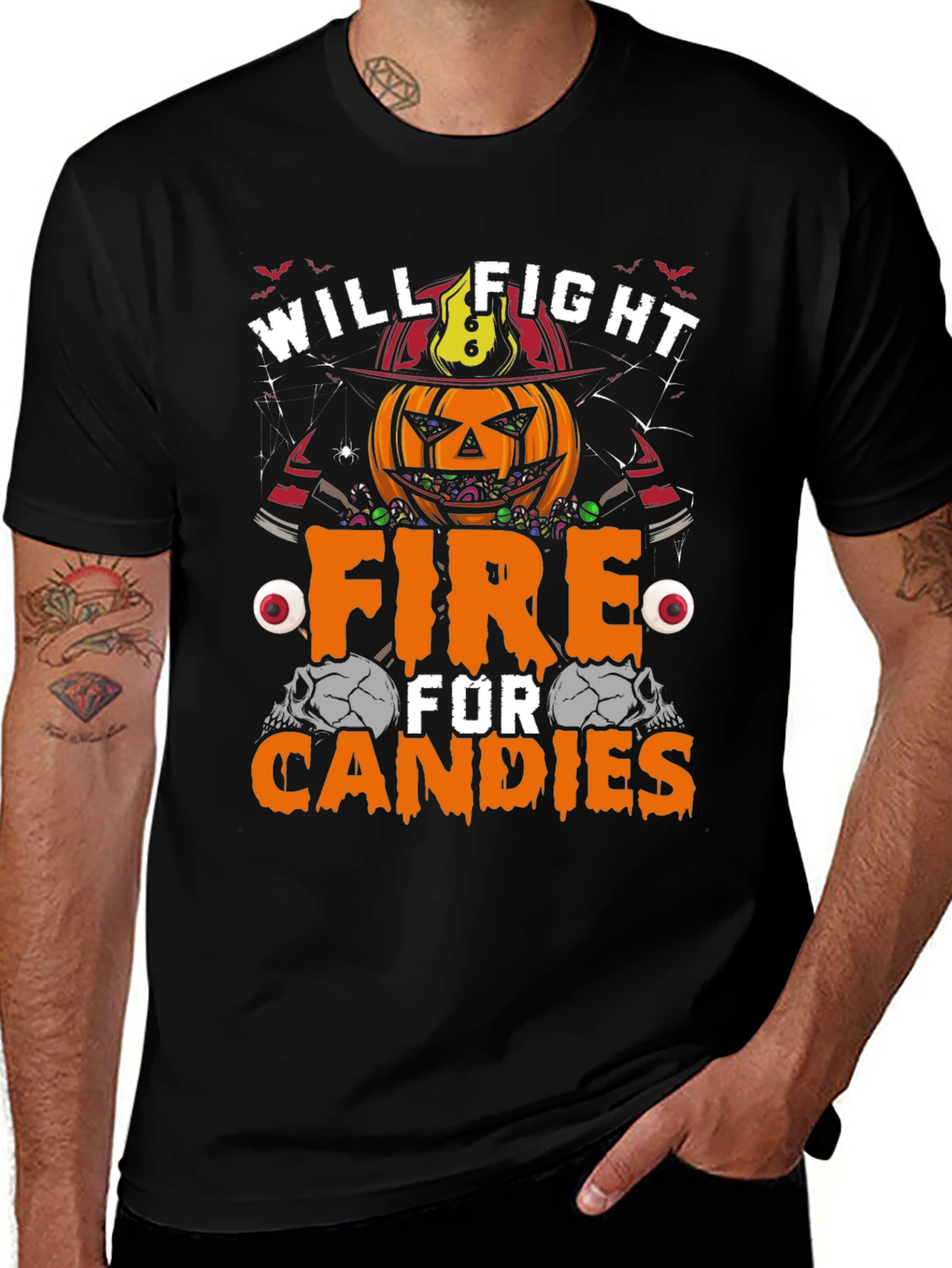 Halloween Pumpkin Firefighter T-Shirt