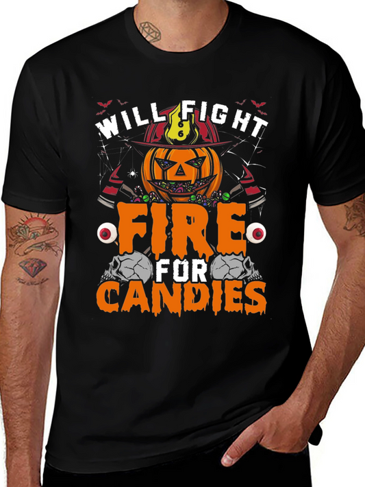 Halloween Pumpkin Firefighter T-Shirt