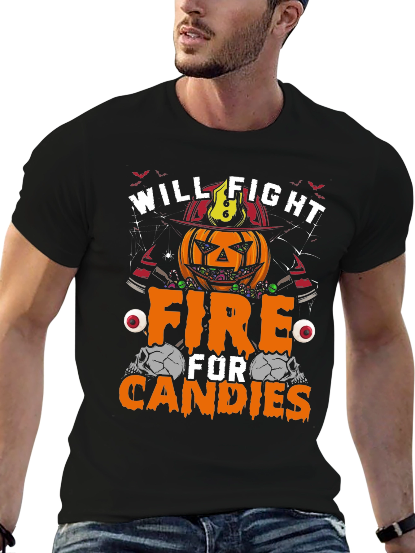 Halloween Pumpkin Firefighter T-Shirt