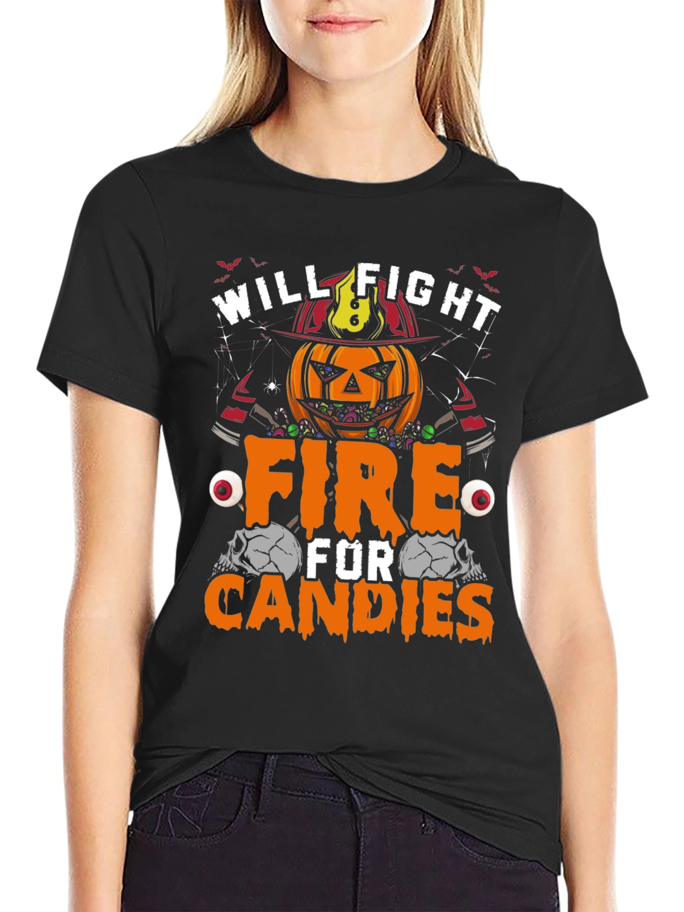 Halloween Pumpkin Firefighter T-Shirt
