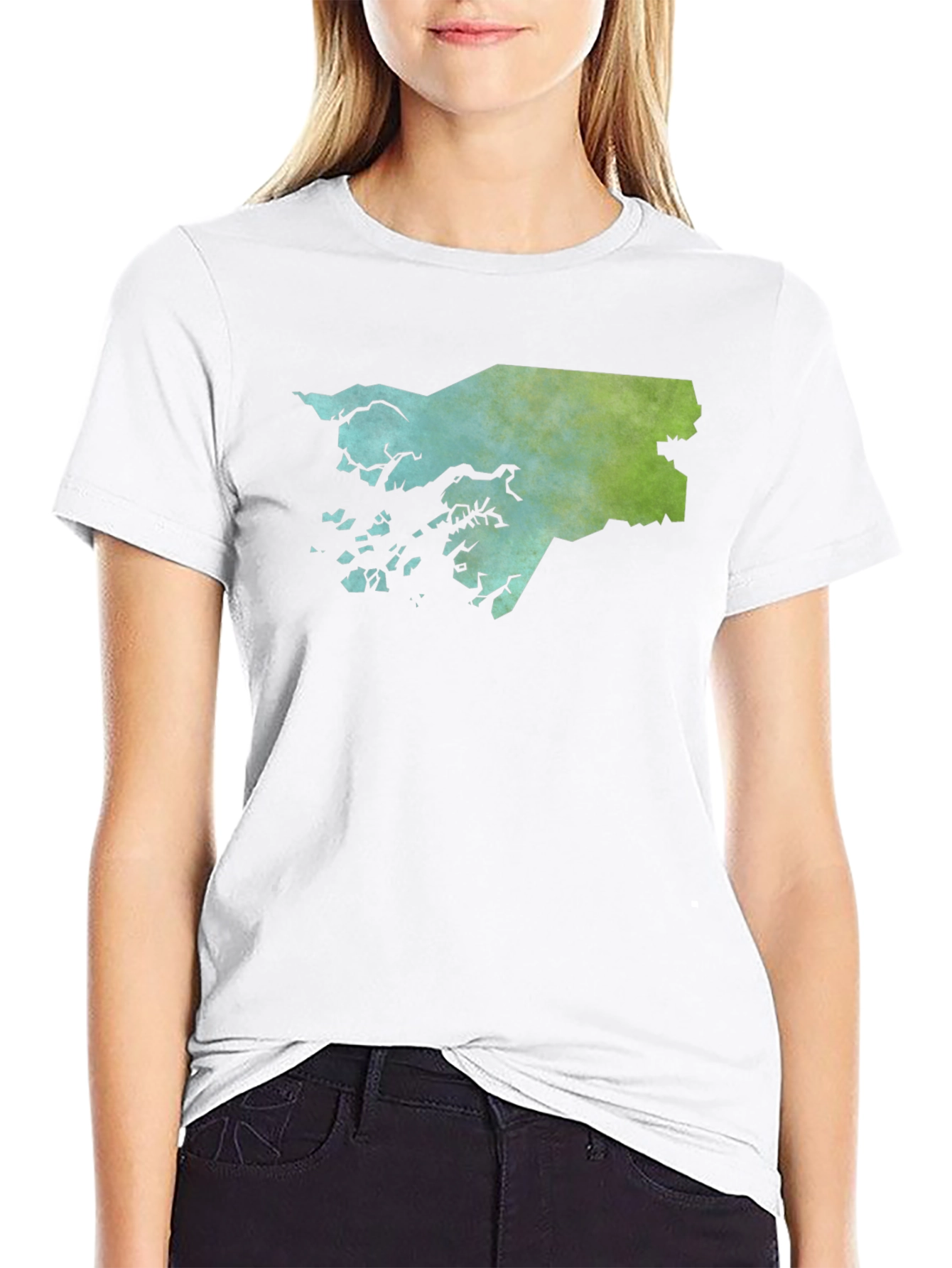 Guinea-Bissau Map T-Shirt - Coastal Islands Silhouette Tee