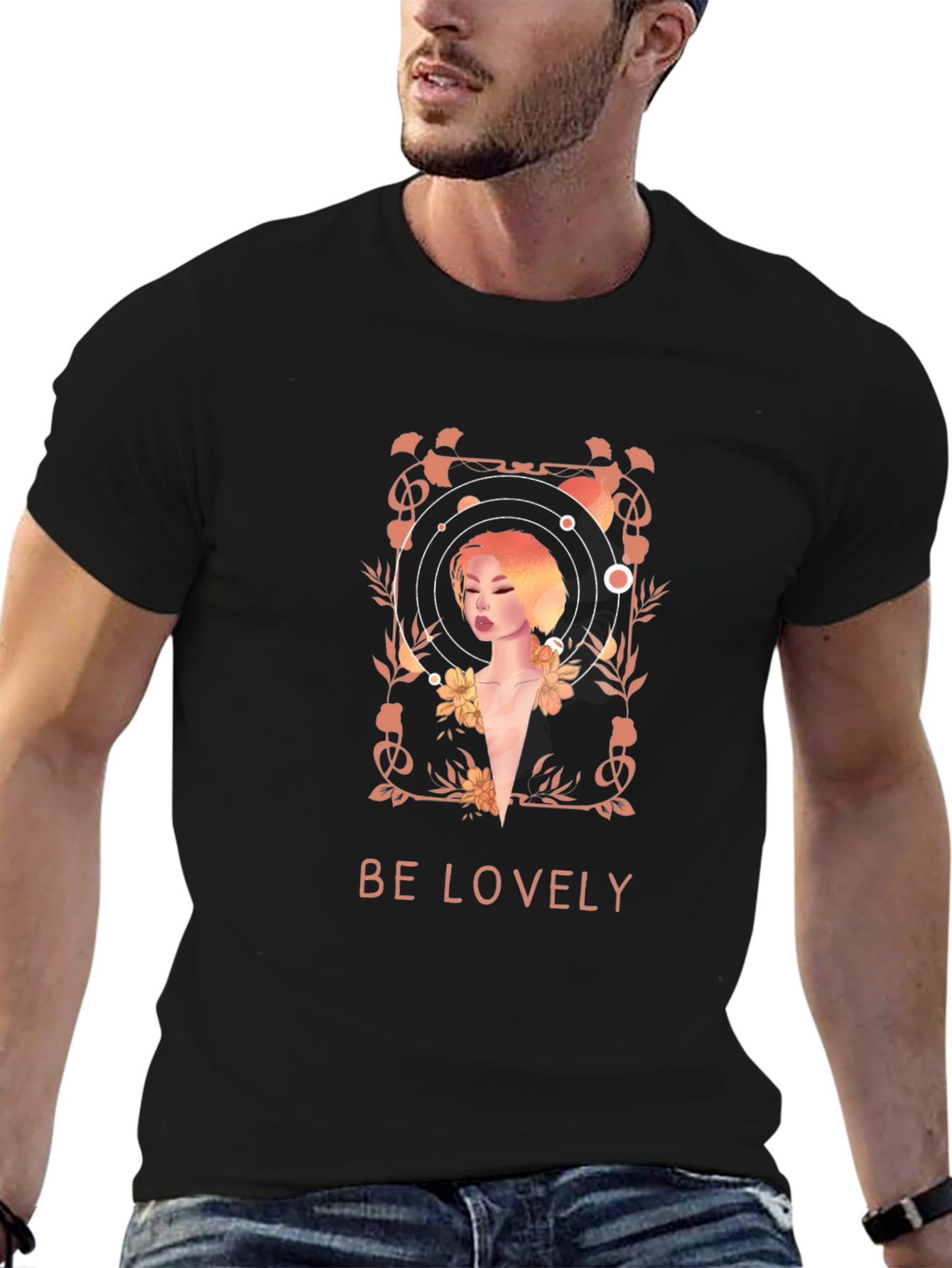 Be Lovely Graphic T-Shirt - Black