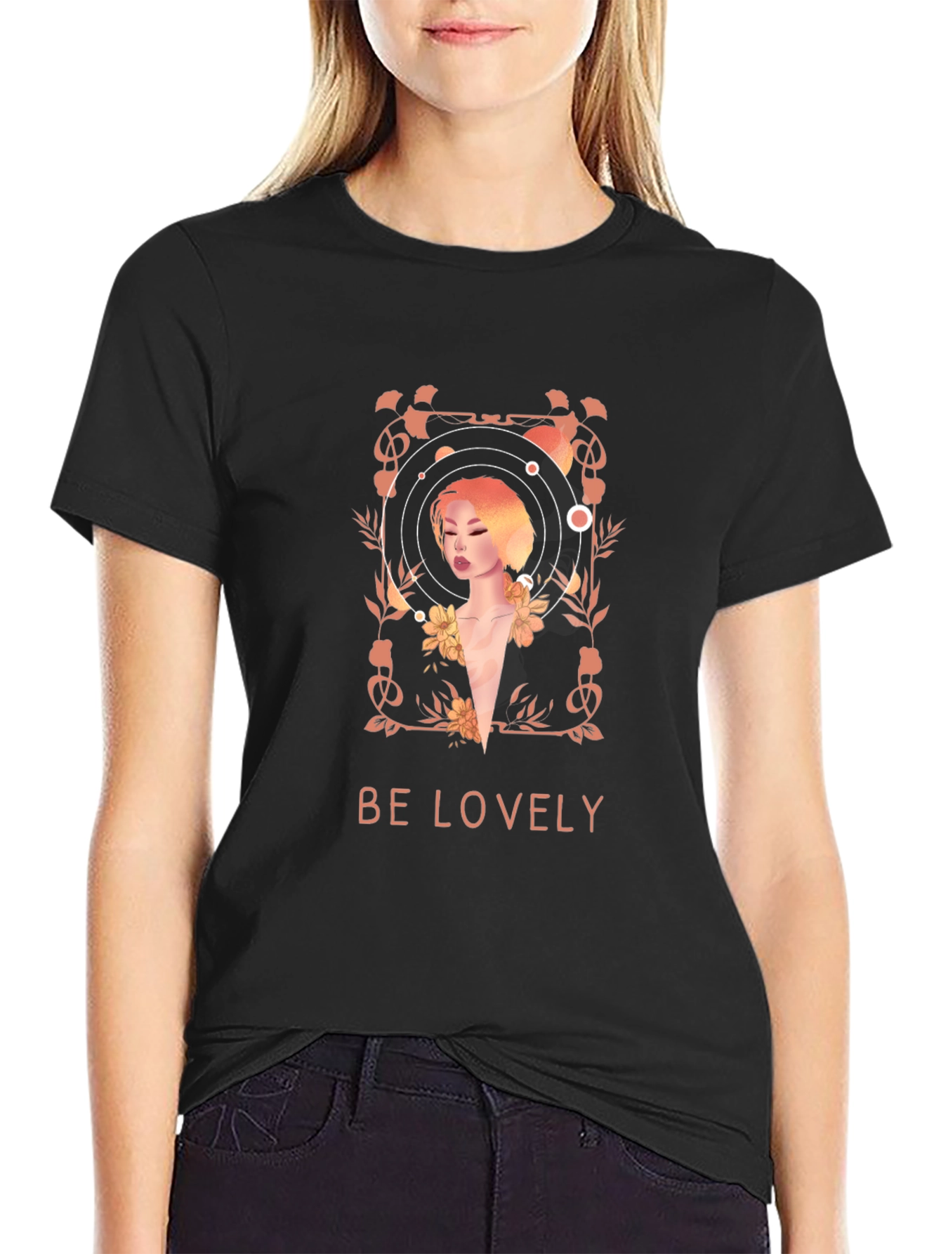 Be Lovely Graphic T-Shirt - Black