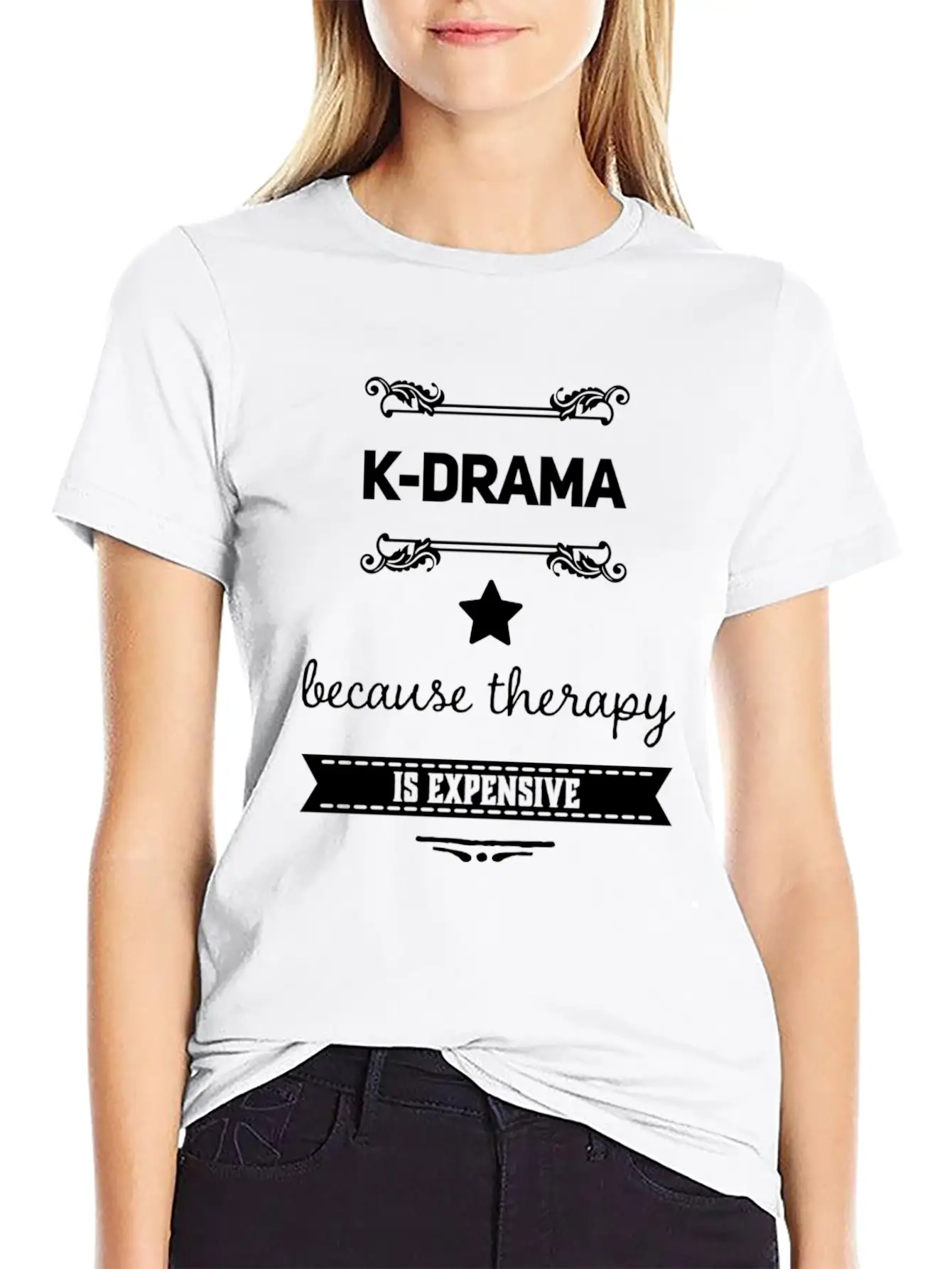 K-Drama Because Therapy Is Expensive Unisex Short Sleeve Soft Cotton T-Shirt – Casual Everyday Wear
