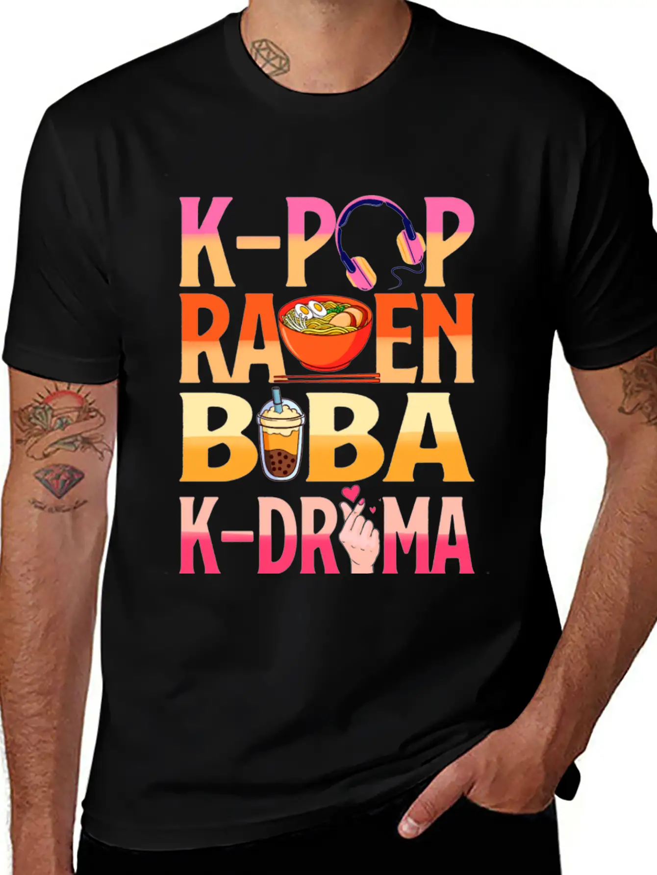 K-pop Ramen Baba K-drama Unisex Short Sleeve Soft Cotton T-Shirt – Casual Everyday Wear