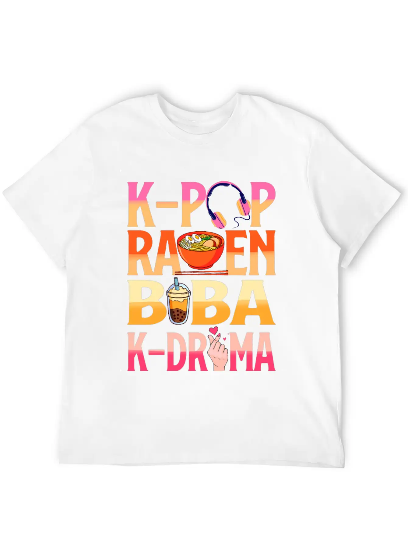 K-pop Ramen Baba K-drama Unisex Short Sleeve Soft Cotton T-Shirt – Casual Everyday Wear