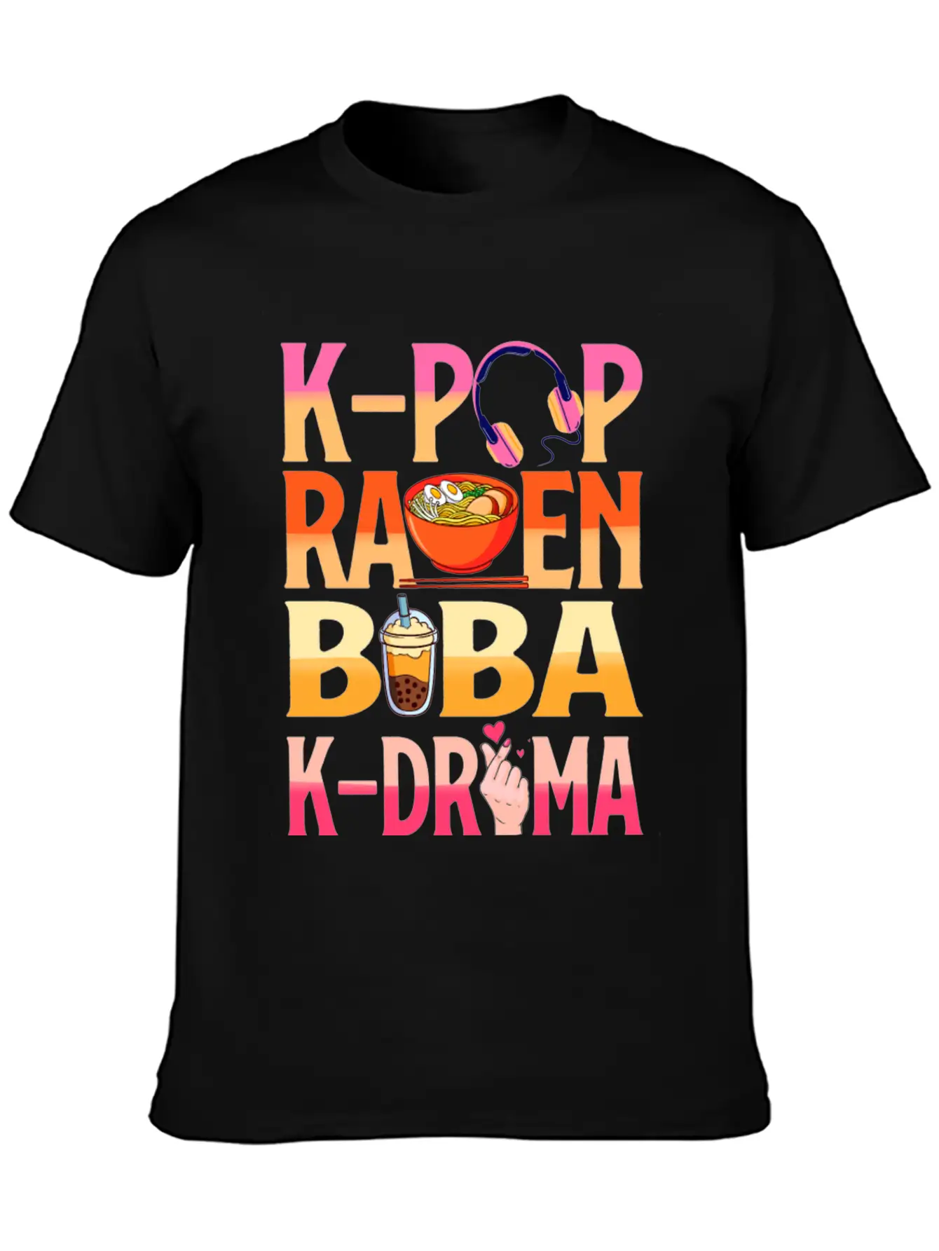 K-pop Ramen Baba K-drama Unisex Short Sleeve Soft Cotton T-Shirt – Casual Everyday Wear