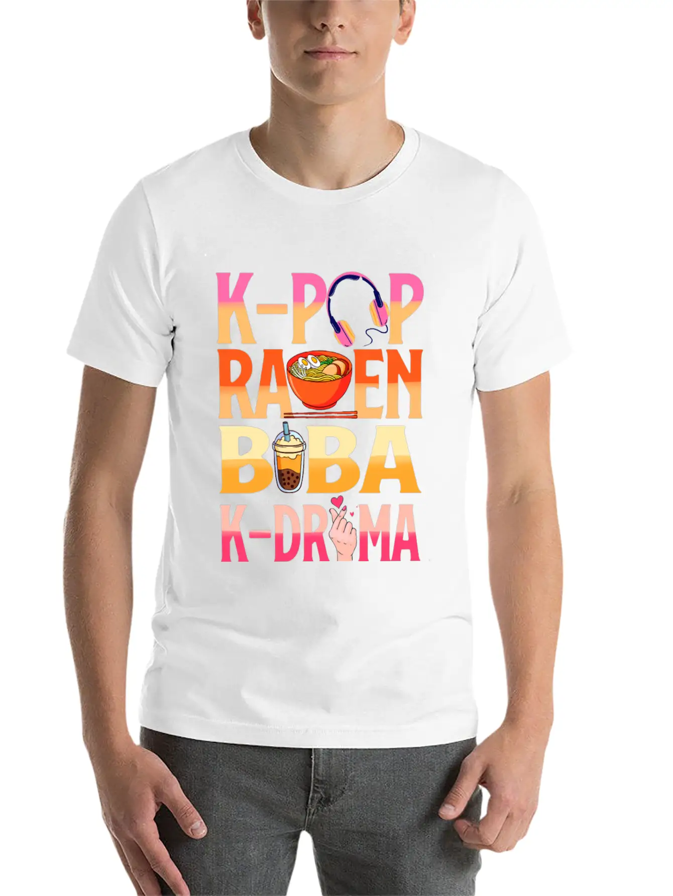 K-pop Ramen Baba K-drama Unisex Short Sleeve Soft Cotton T-Shirt – Casual Everyday Wear