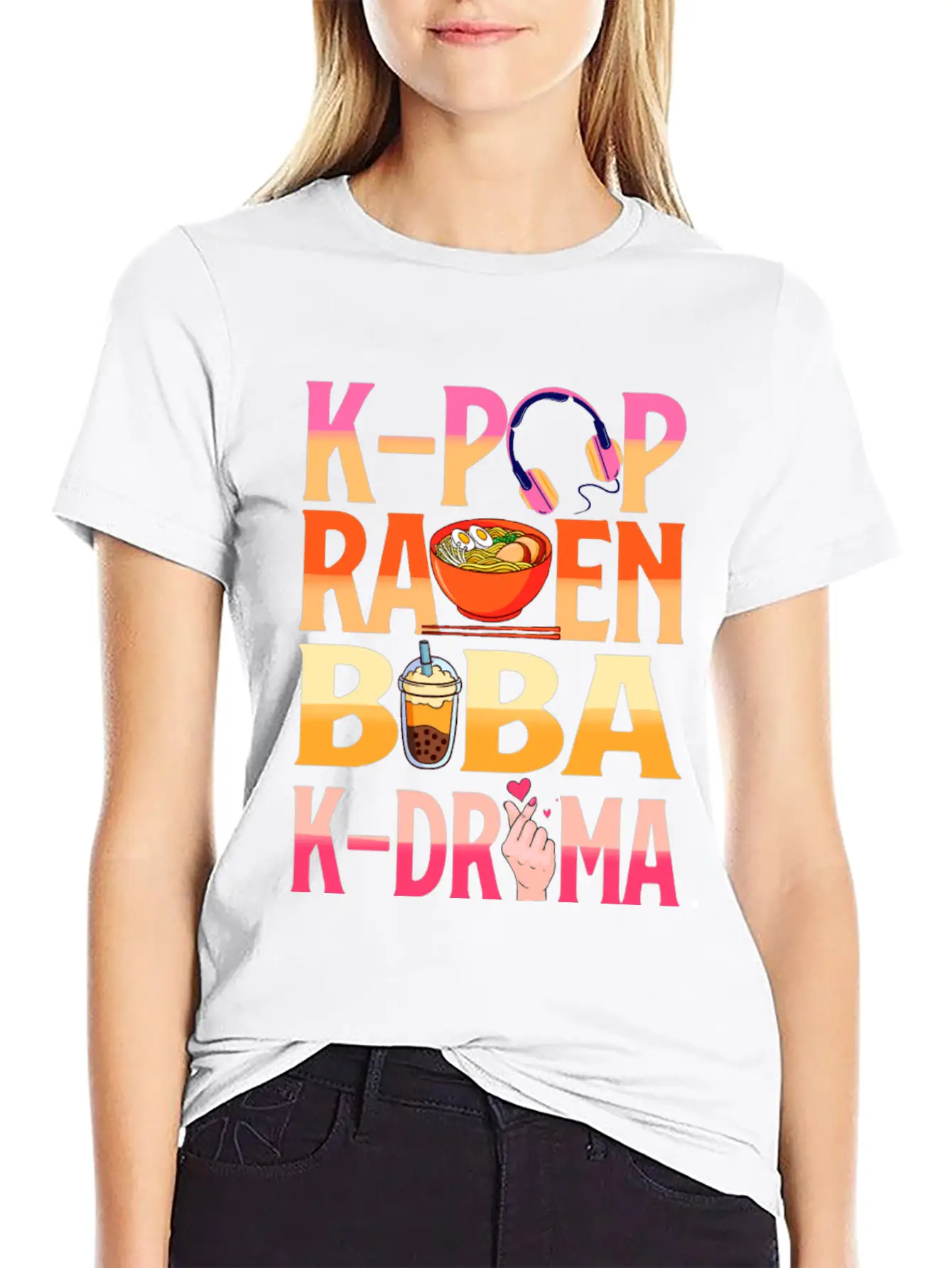 K-pop Ramen Baba K-drama Unisex Short Sleeve Soft Cotton T-Shirt – Casual Everyday Wear