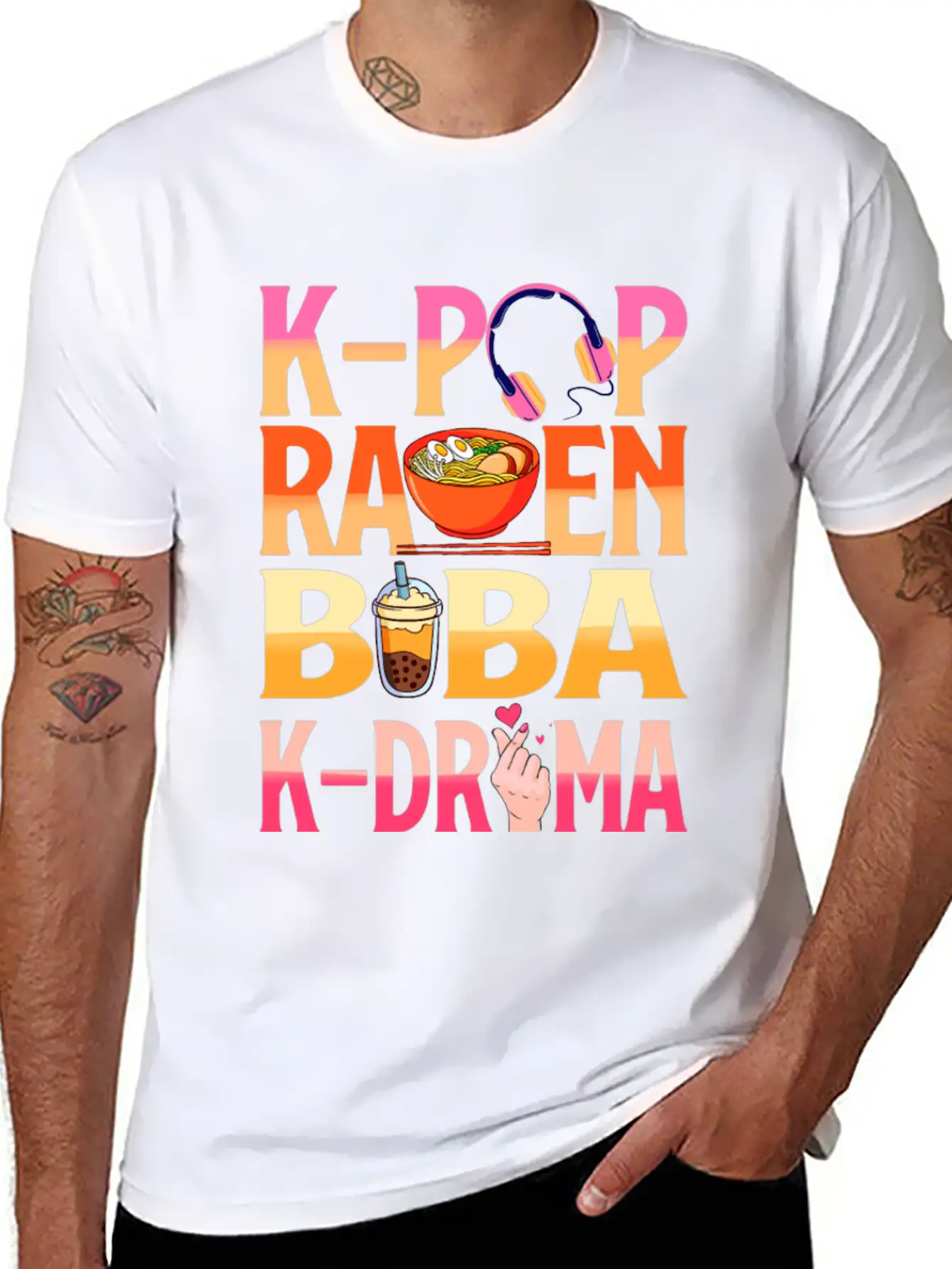 K-pop Ramen Baba K-drama Unisex Short Sleeve Soft Cotton T-Shirt – Casual Everyday Wear