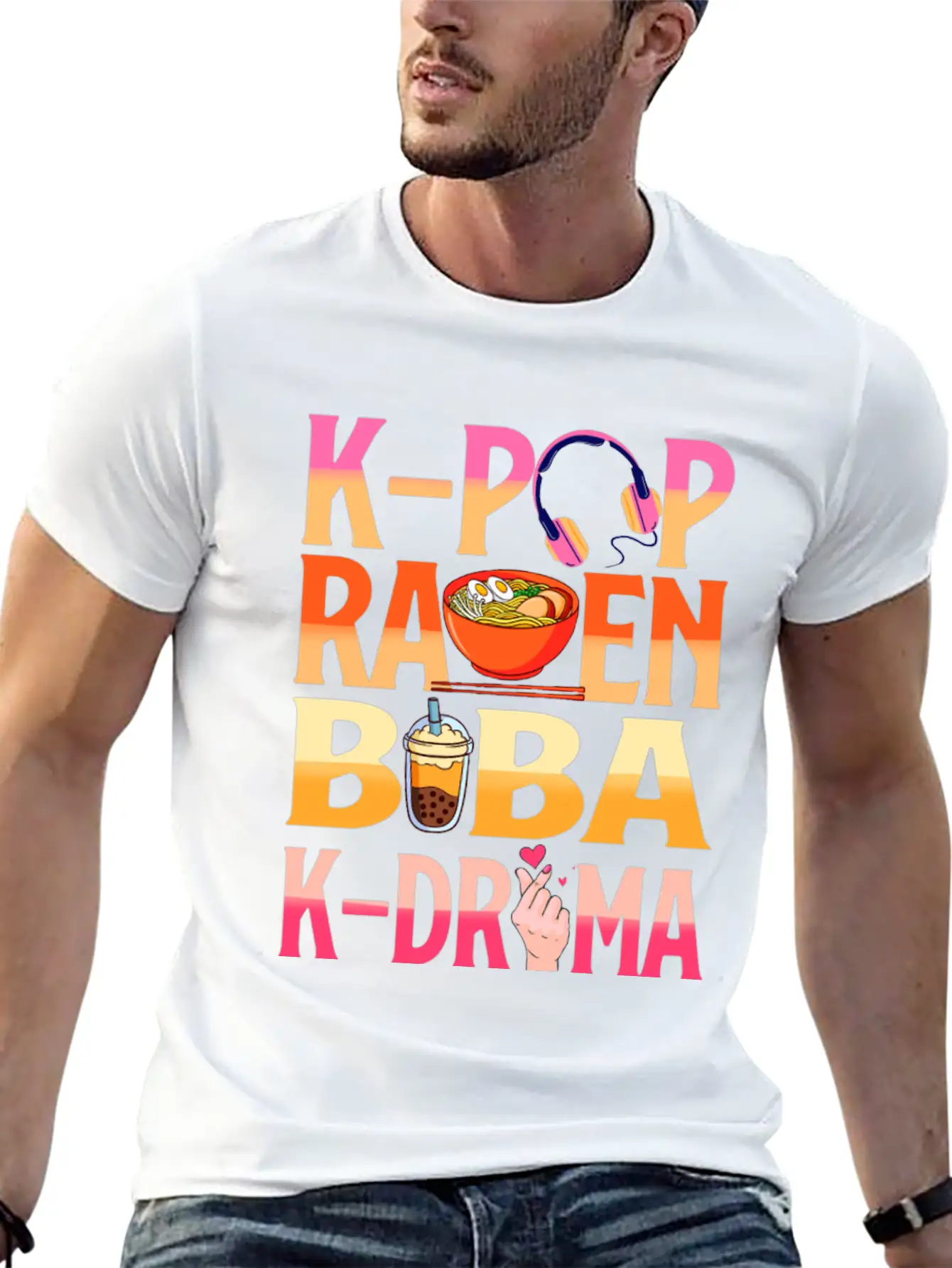 K-pop Ramen Baba K-drama Unisex Short Sleeve Soft Cotton T-Shirt – Casual Everyday Wear