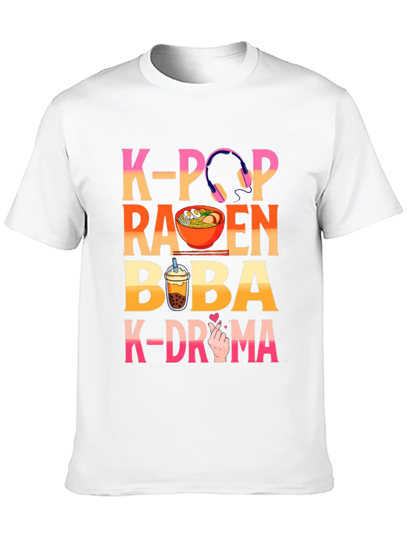 K-pop Ramen Baba K-drama Unisex Short Sleeve Soft Cotton T-Shirt – Casual Everyday Wear