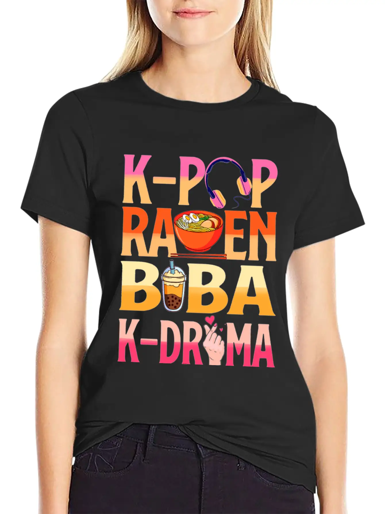 K-pop Ramen Baba K-drama Unisex Short Sleeve Soft Cotton T-Shirt – Casual Everyday Wear