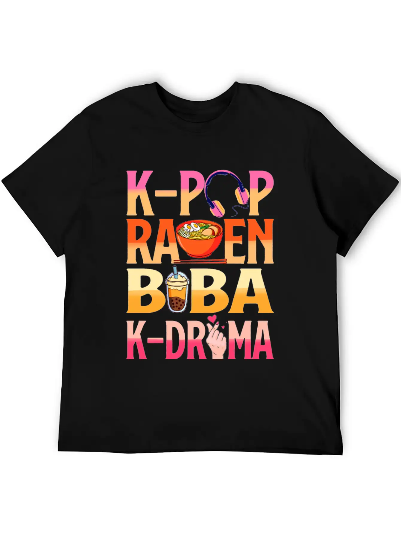 K-pop Ramen Baba K-drama Unisex Short Sleeve Soft Cotton T-Shirt – Casual Everyday Wear