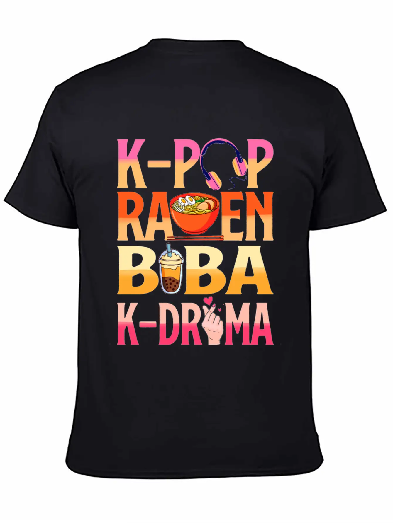K-pop Ramen Baba K-drama Unisex Short Sleeve Soft Cotton T-Shirt – Casual Everyday Wear