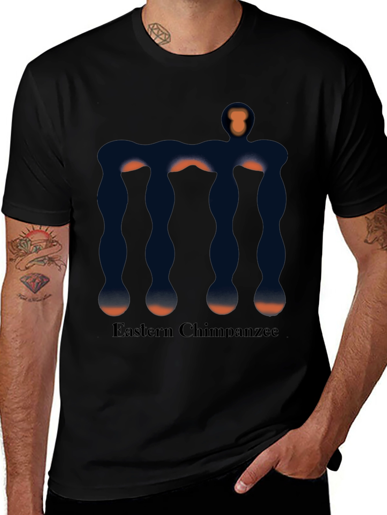 Eastern Chimpanzee Graphic Black T-Shirt