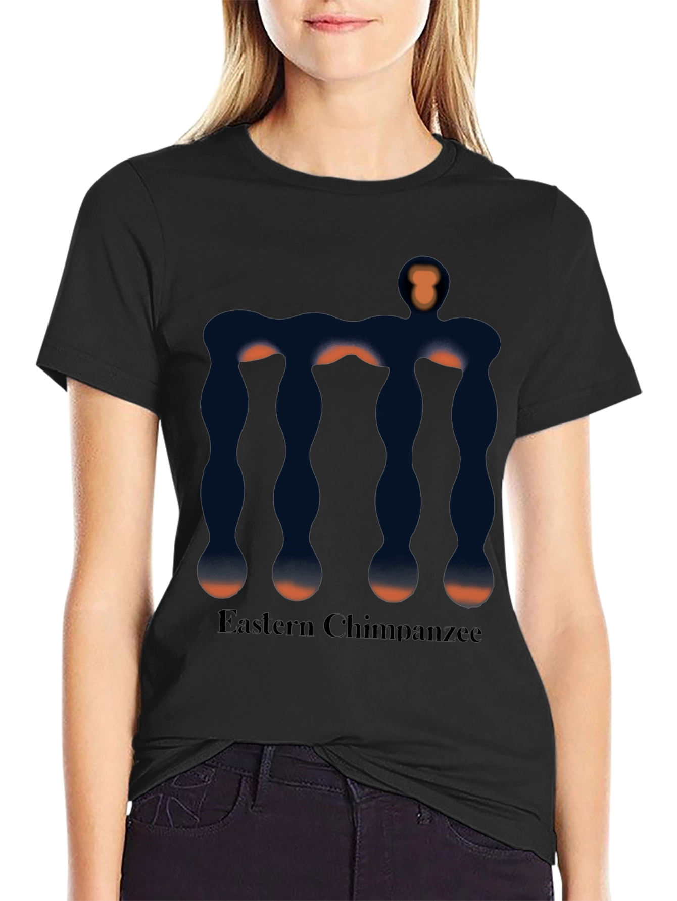 Eastern Chimpanzee Graphic Black T-Shirt